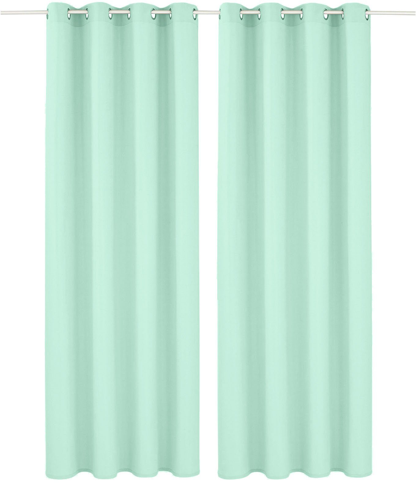Home affaire Gordijn Parry set van 2, ondoorzichtig, monochroom, basic (2 stuks)