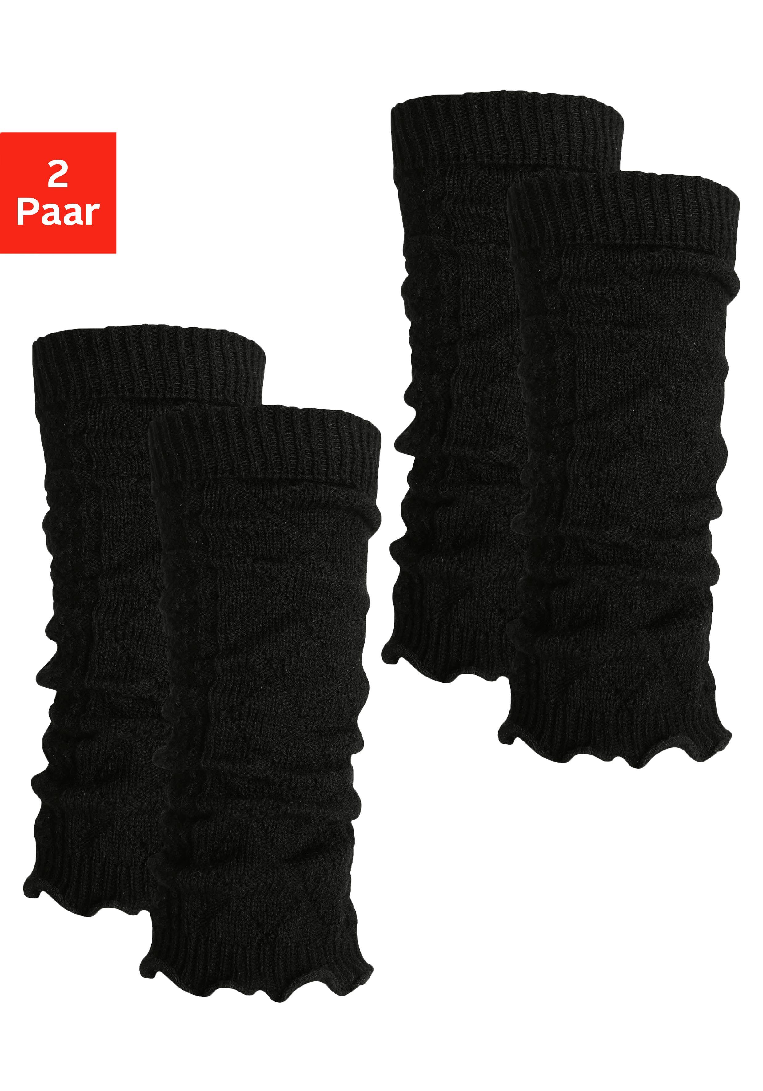 Lavana Slobsokken met kabelmotief (set, 2 paar) dames sokken zwart