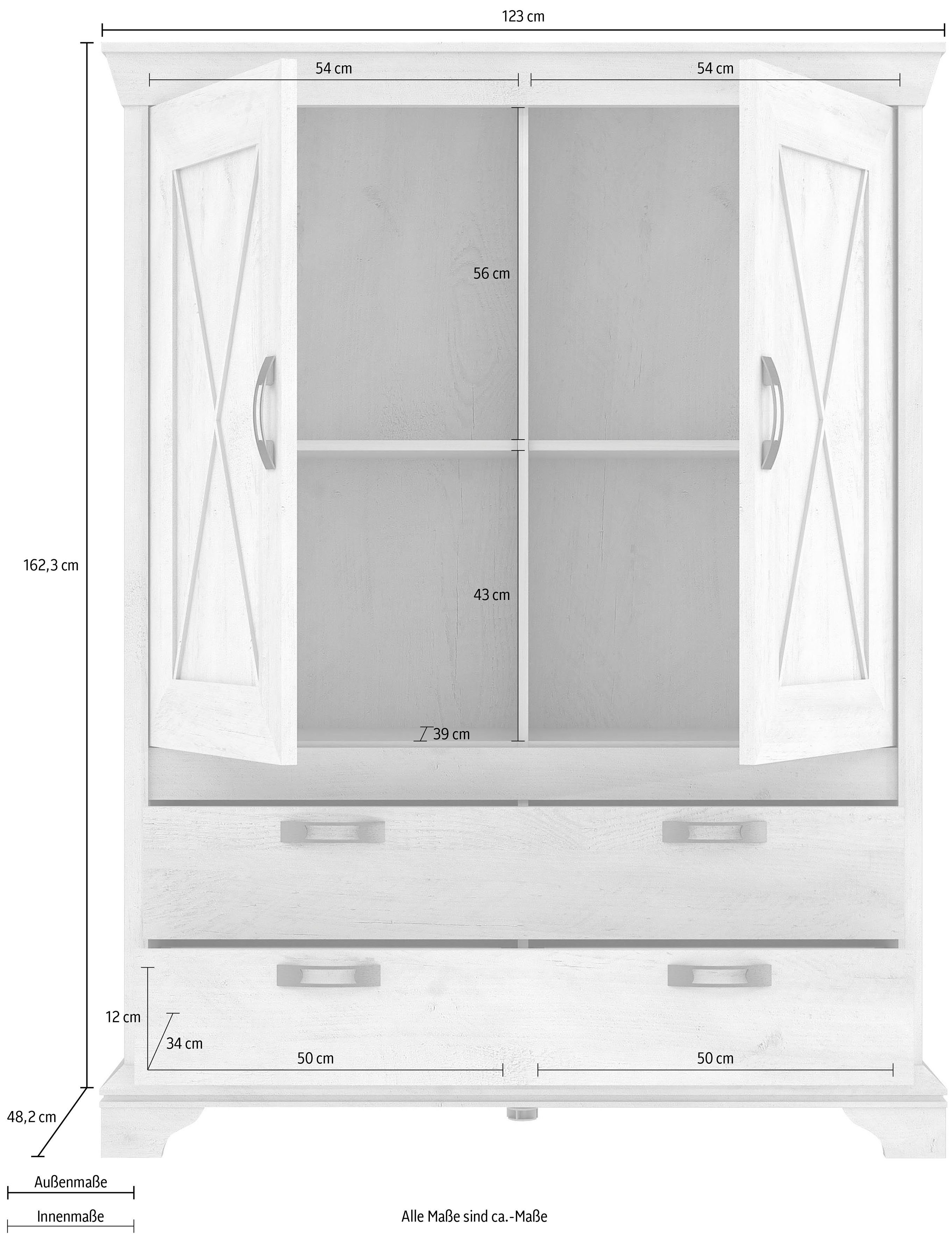 FORTE Highboard Kashmir Breedte 123 cm