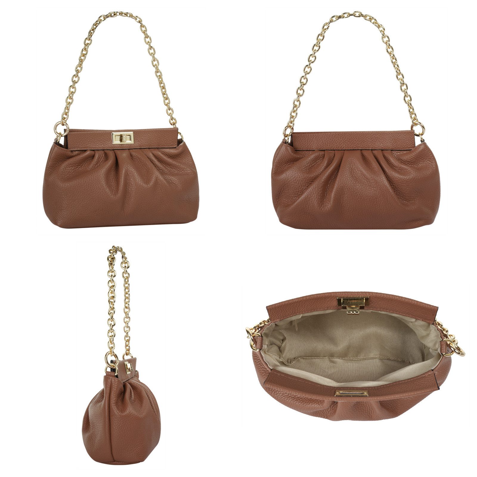 Cluty Schoudertas echt leer, made in italy