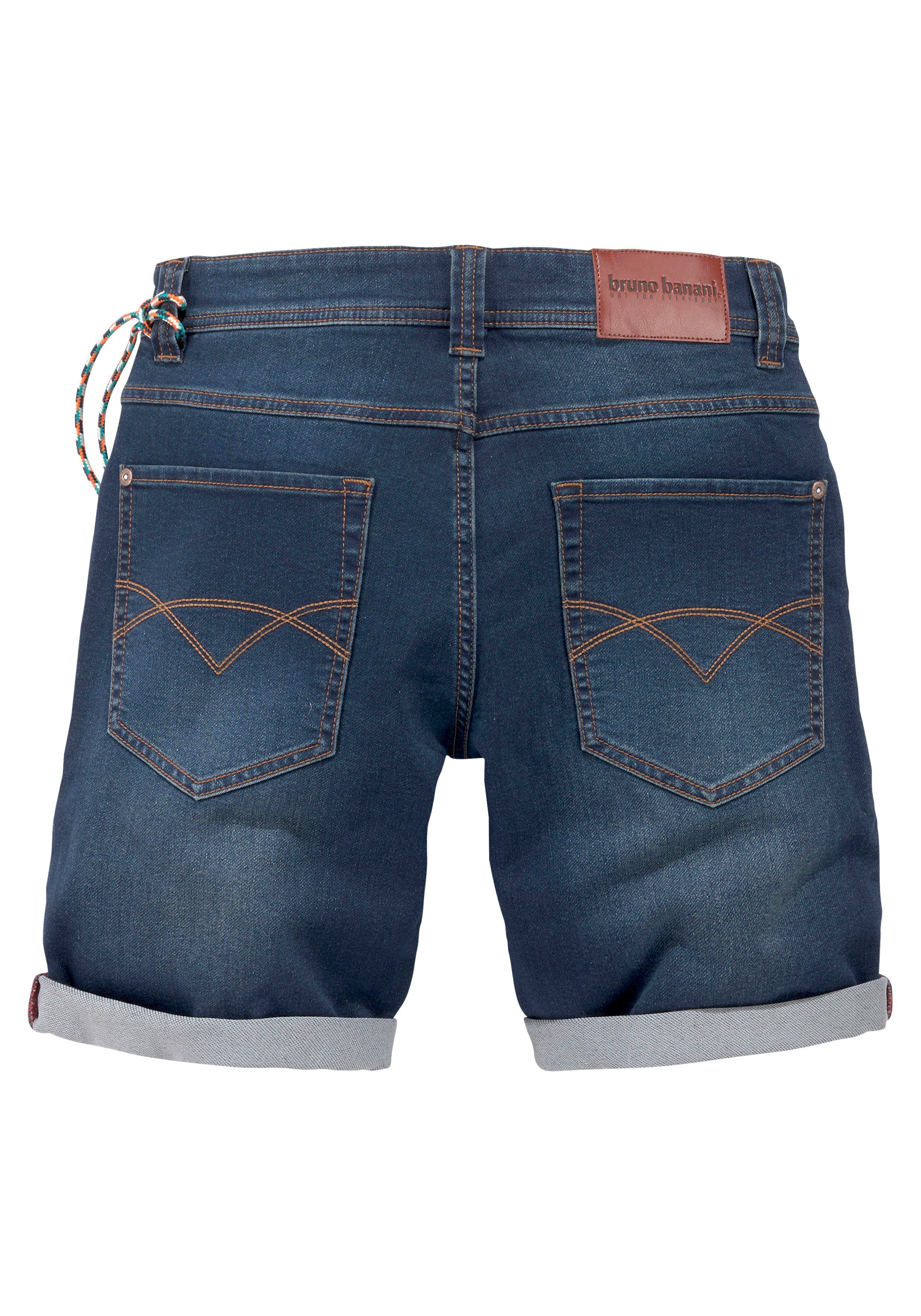 Bruno Banani Jeansshort comfortabele pasvorm, rechte pasvorm, met praktische zakken (set, 2-delig, Met band)