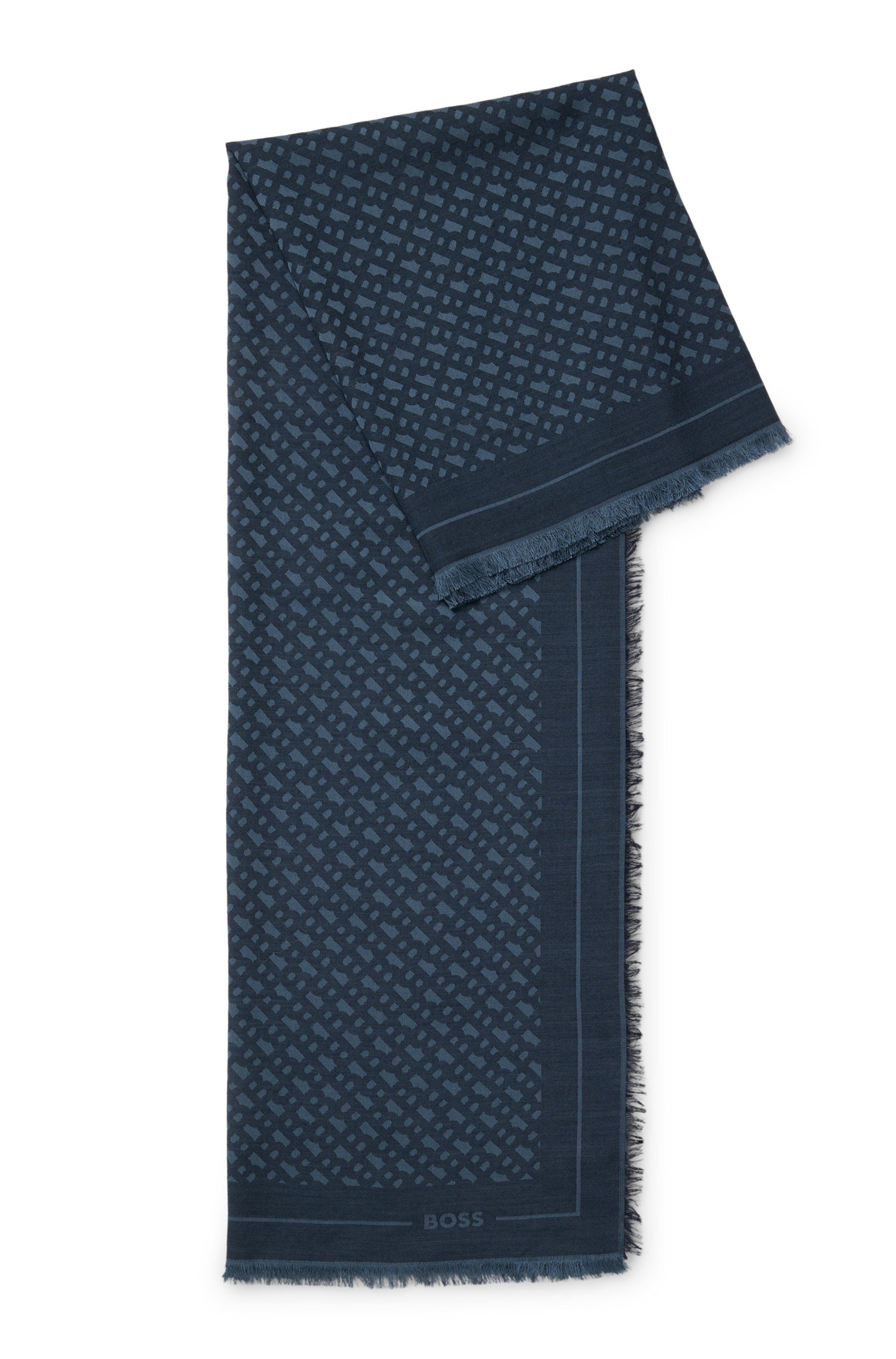 Boss Sjaal Ledonia 120*120 met jacquardmotief