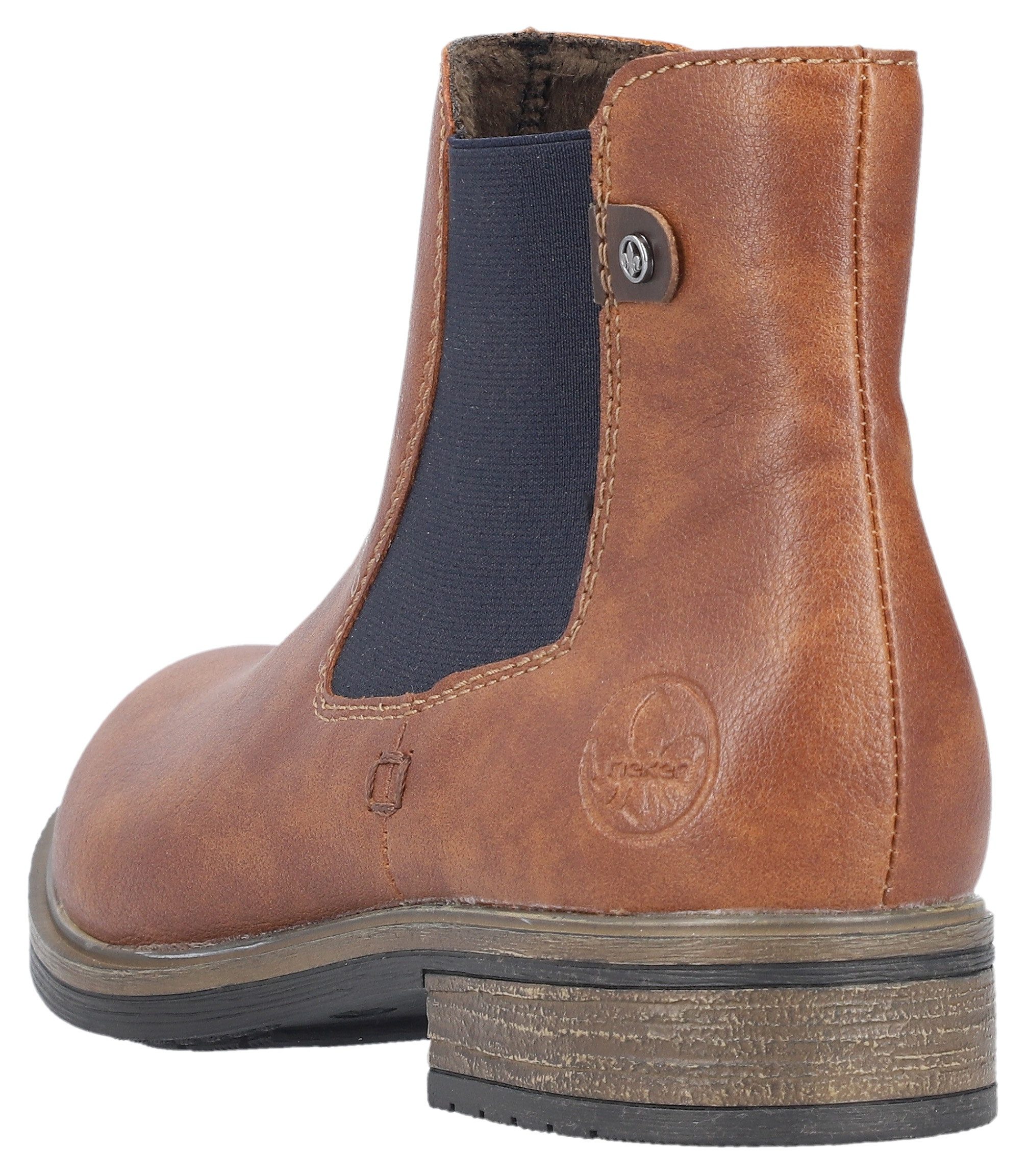 Rieker Chelsea-boots , instappers, enkellaars, blokhak, met verwarmende textielvoering
