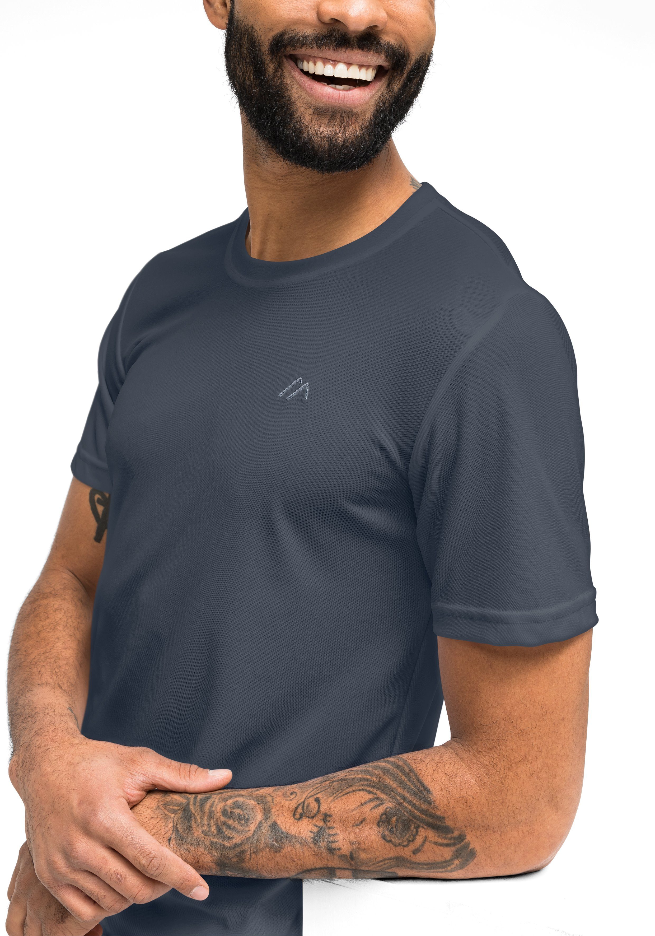 Maier Sports Functioneel shirt Walter Heren T-shirt, ronde hals pique outdoor shirt, snel drogend