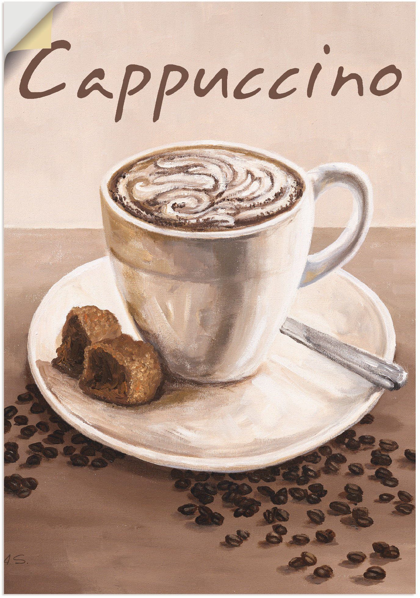 Artland Artprint Cappuccino - koffie in vele afmetingen & productsoorten - artprint van aluminium / artprint voor buiten, artprint op linnen, poster, muursticker / wandfolie ook ge