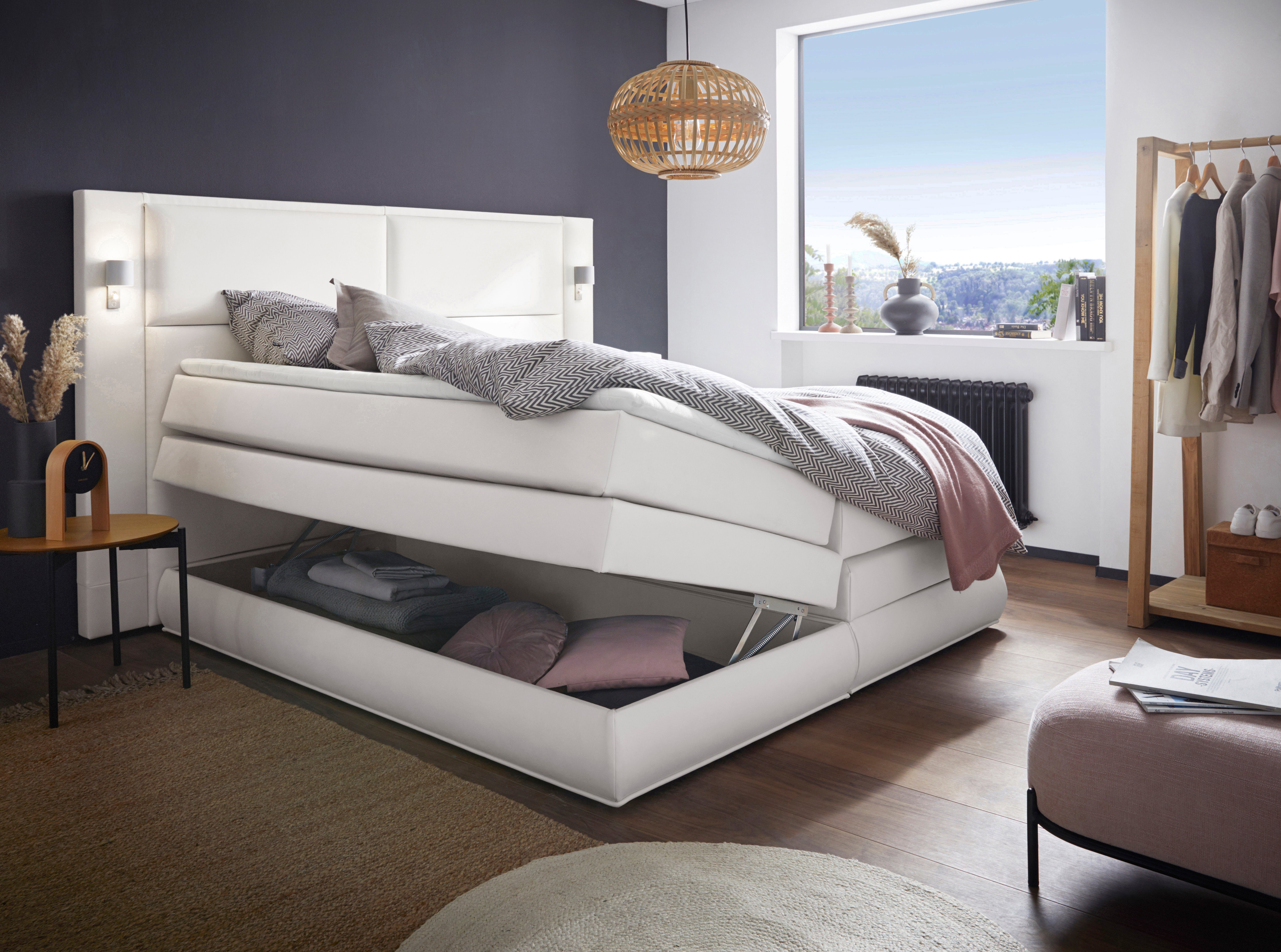 COLLECTION AB Boxspring Copenhagen inclusief bedkist, topmatras, naar keuze met ledverlichting