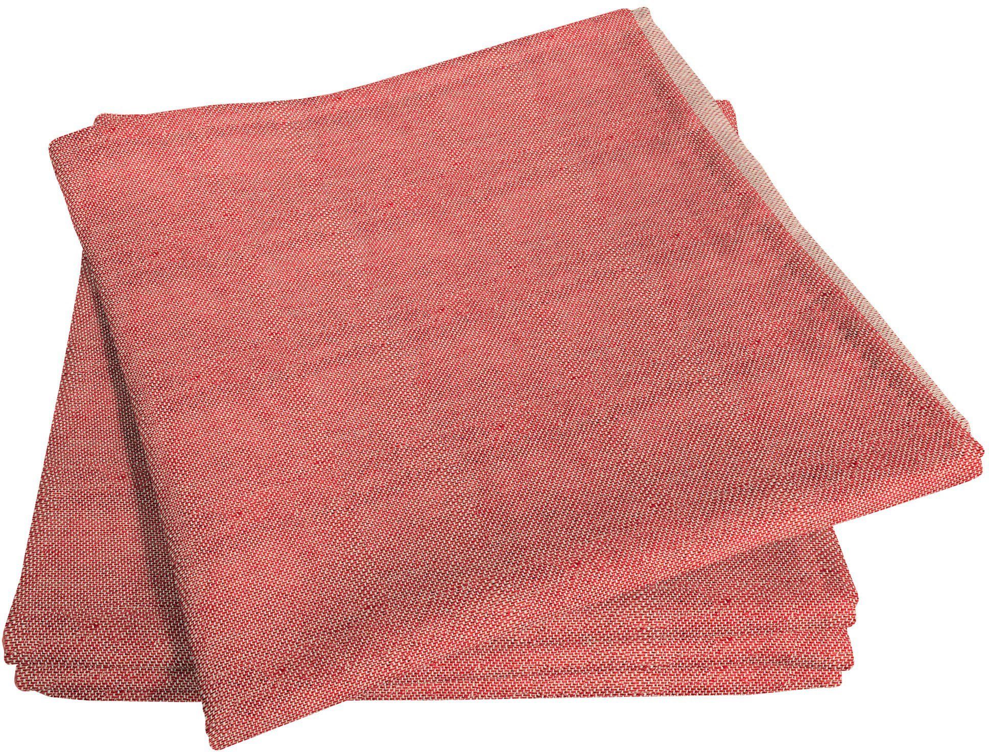 Adam Stoffen servet Uni Light Collection (4 stuks) servetten maat 30x30 cm rood