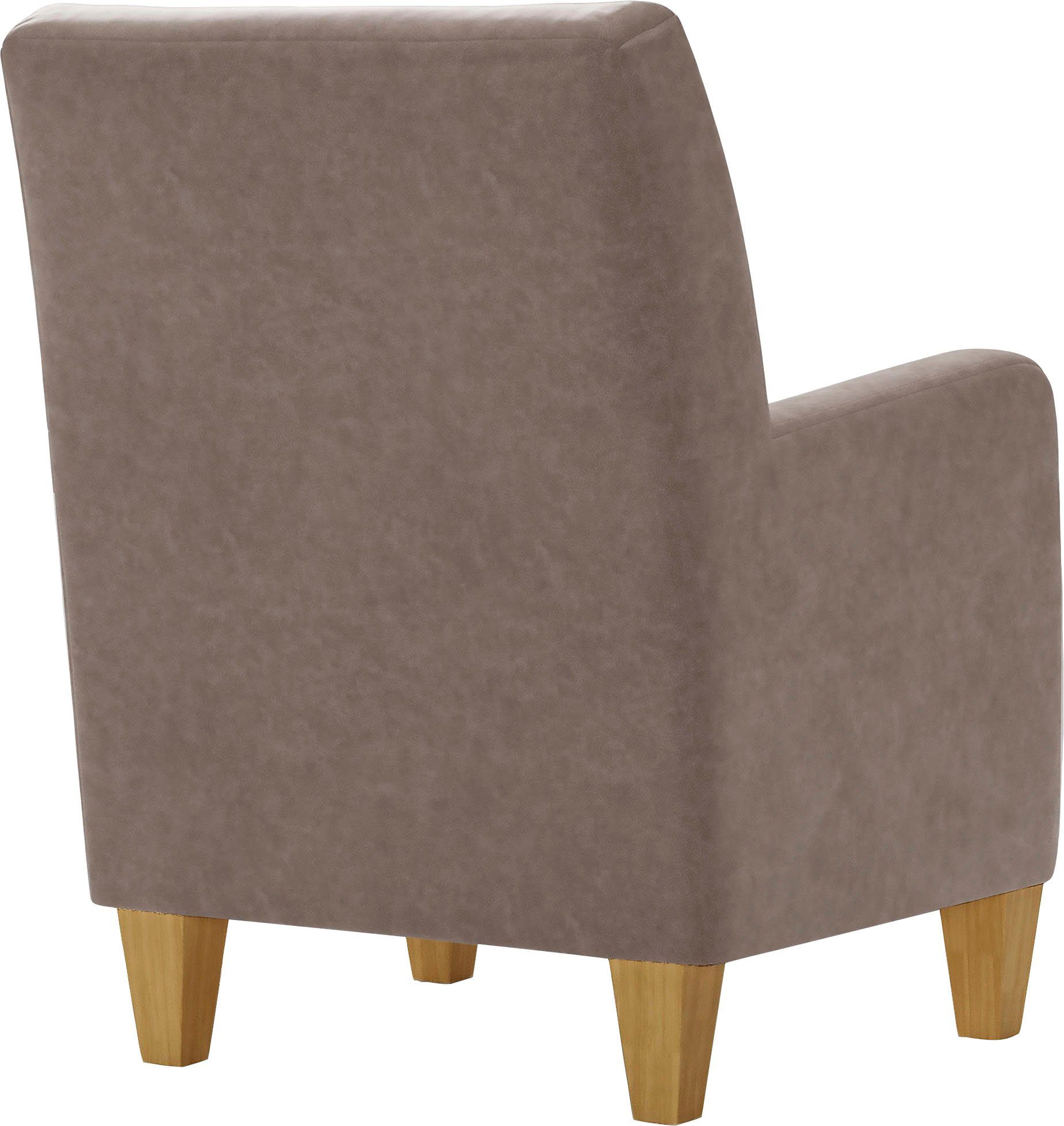 Home affaire Fauteuil Viva met binnenvering, met eikenhouten poten
