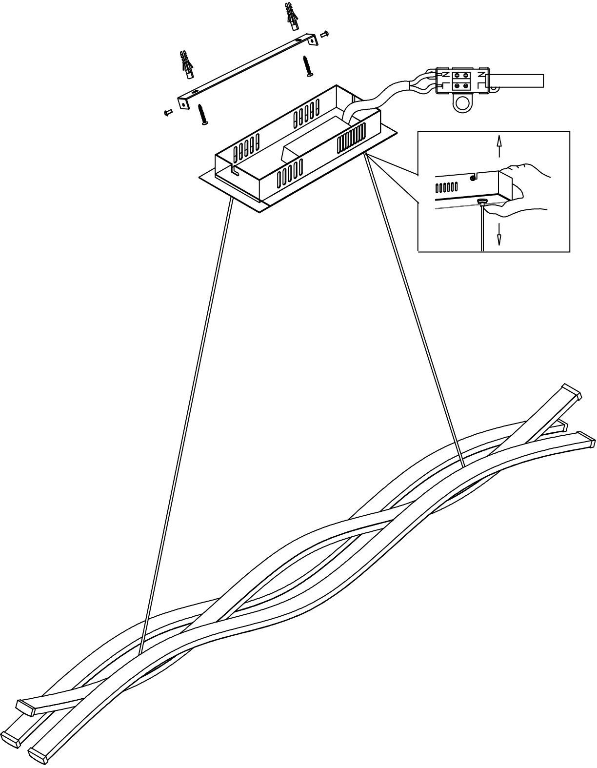 EGLO Hanglamp LASANA 2 hanglamp, chroom, wit, pendellamp, 3-vlamig, modern