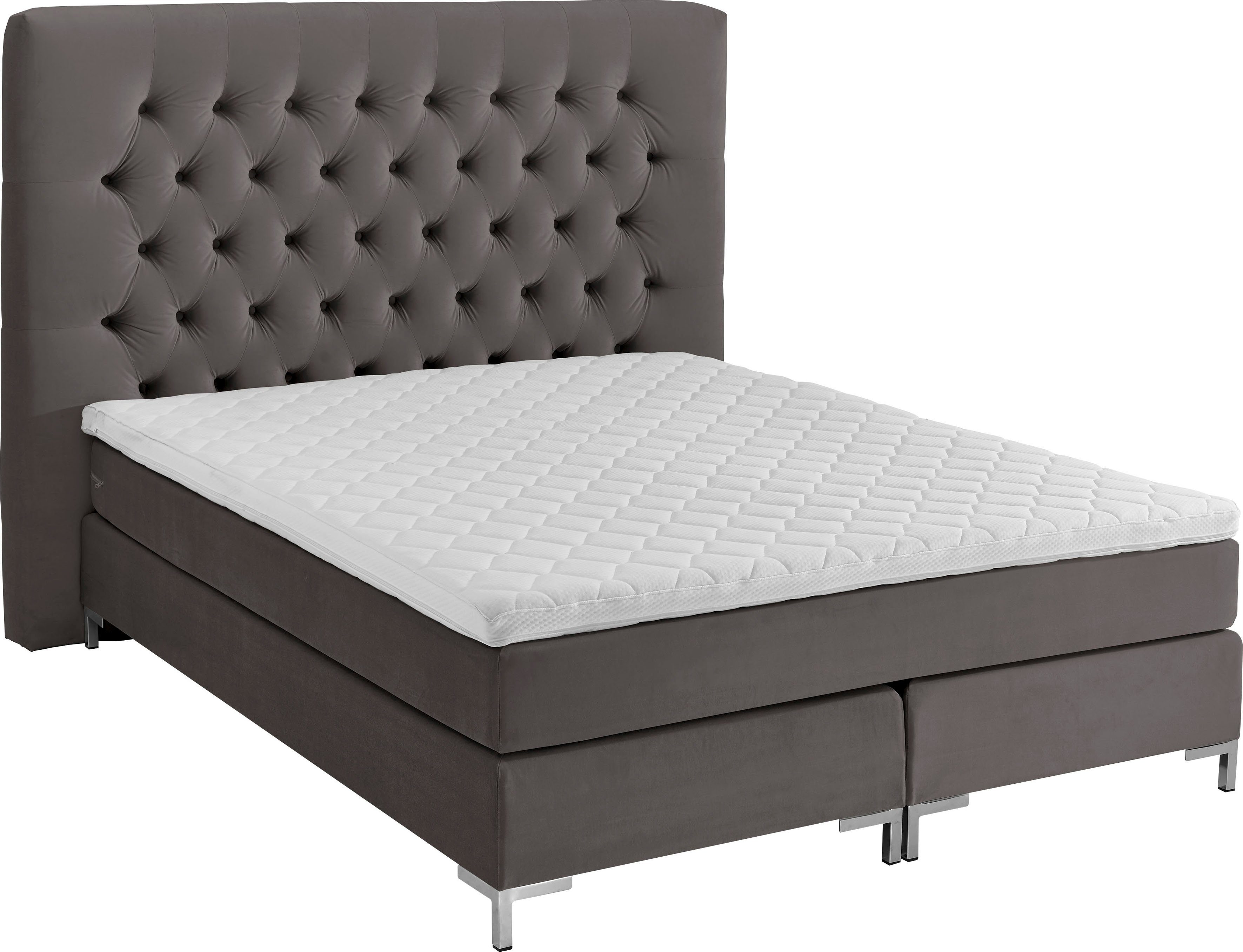 ATLANTIC home collection Boxspring Ronja met topmatras en extra hoog hoofdbord