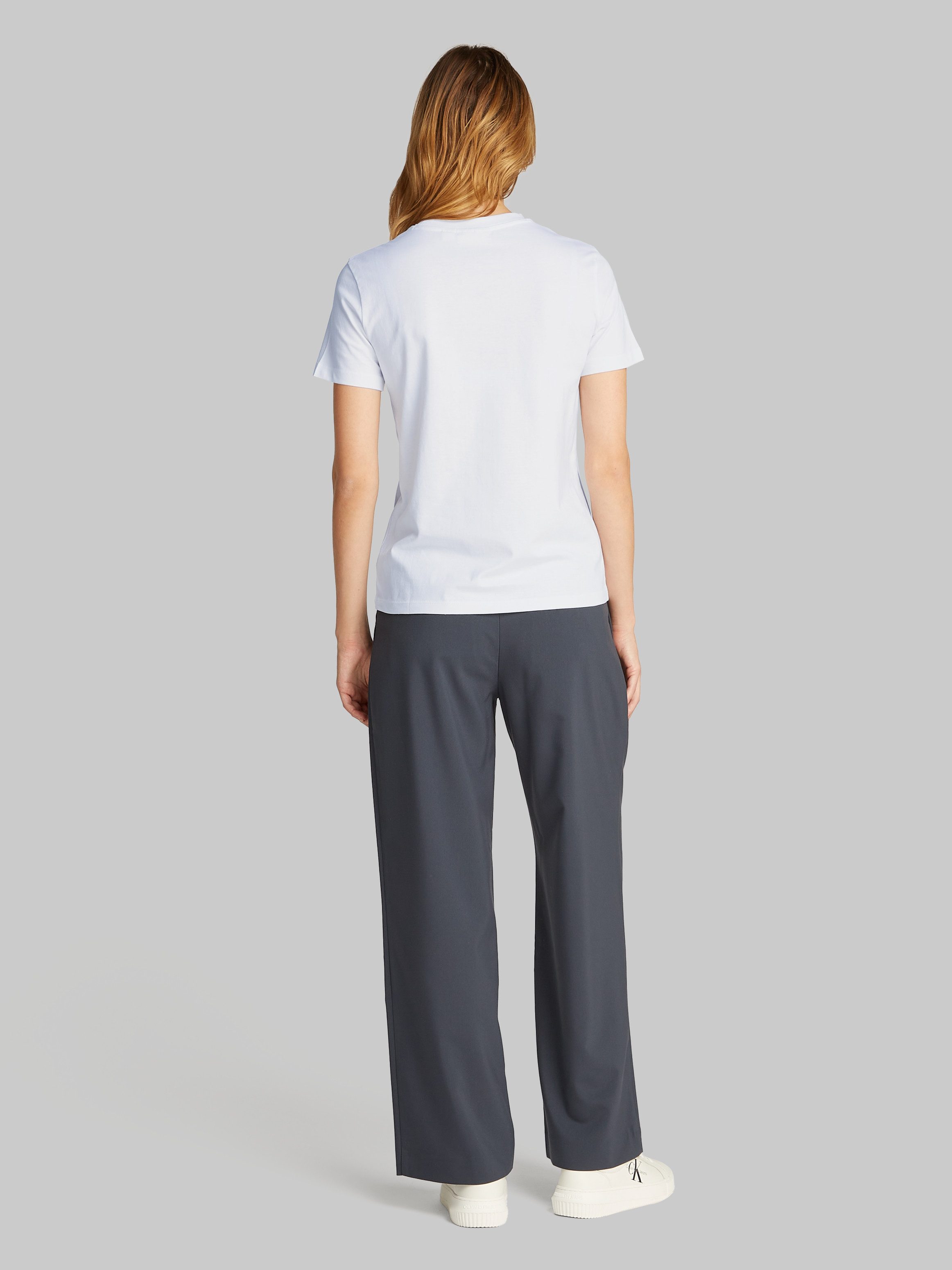 Calvin Klein Shirt met ronde hals WOVEN LABEL REGULAR JERSEY TEE