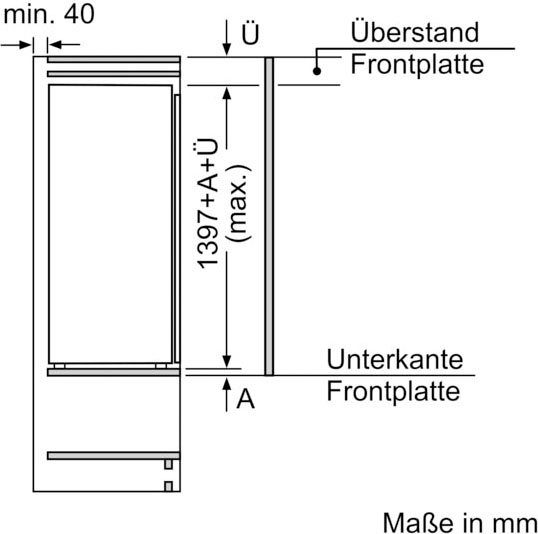 BOSCH Inbouwkoelkast KIF51AFE0, 139,7 cm x 54,5 cm