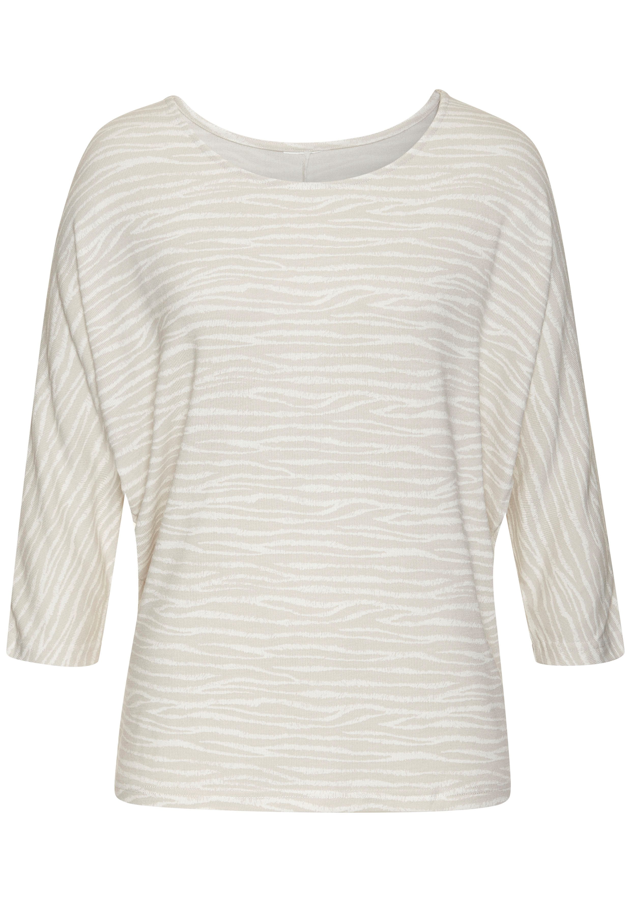 Lascana Shirt met 3/4 mouwen Met modieus zebra-patroon