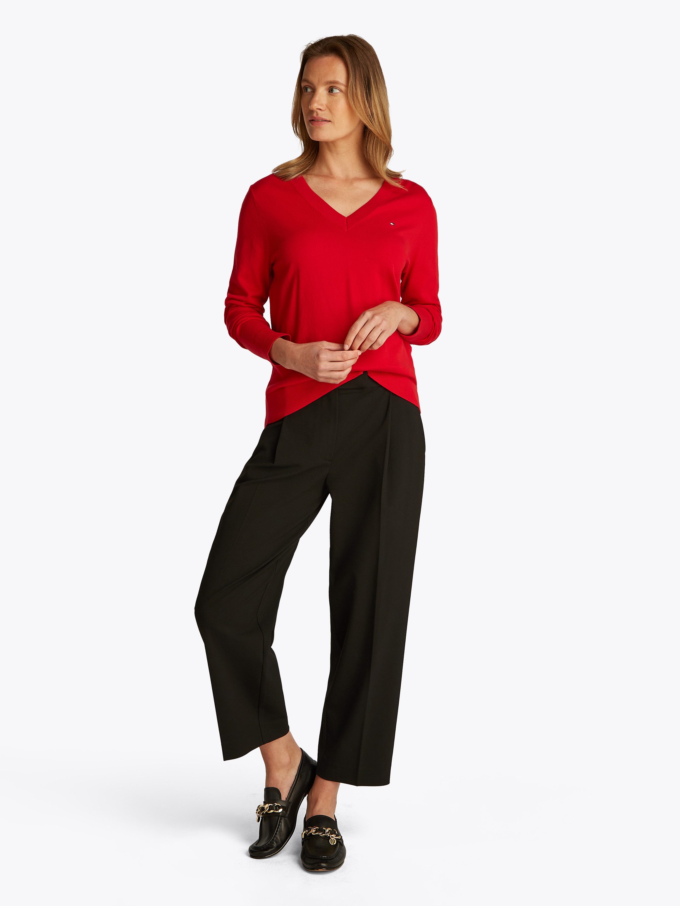 Tommy Hilfiger Trui met V-hals met logoborduursel