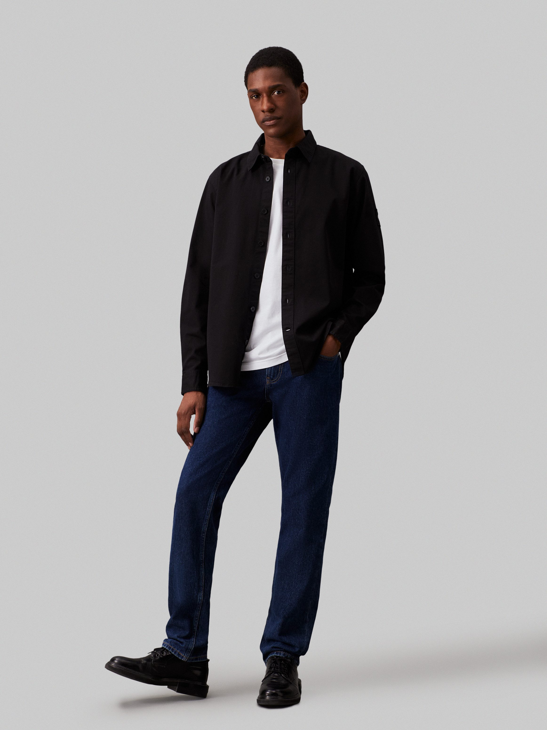 Calvin Klein Overhemd met lange mouwen MONOLOGO BADGE RELAXED SHIRT