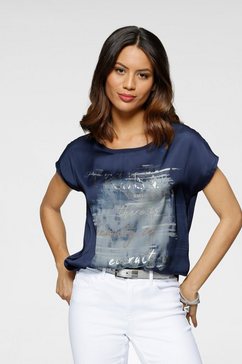 laura scott shirtblouse met stijlvolle print - nieuwe kleuren blauw