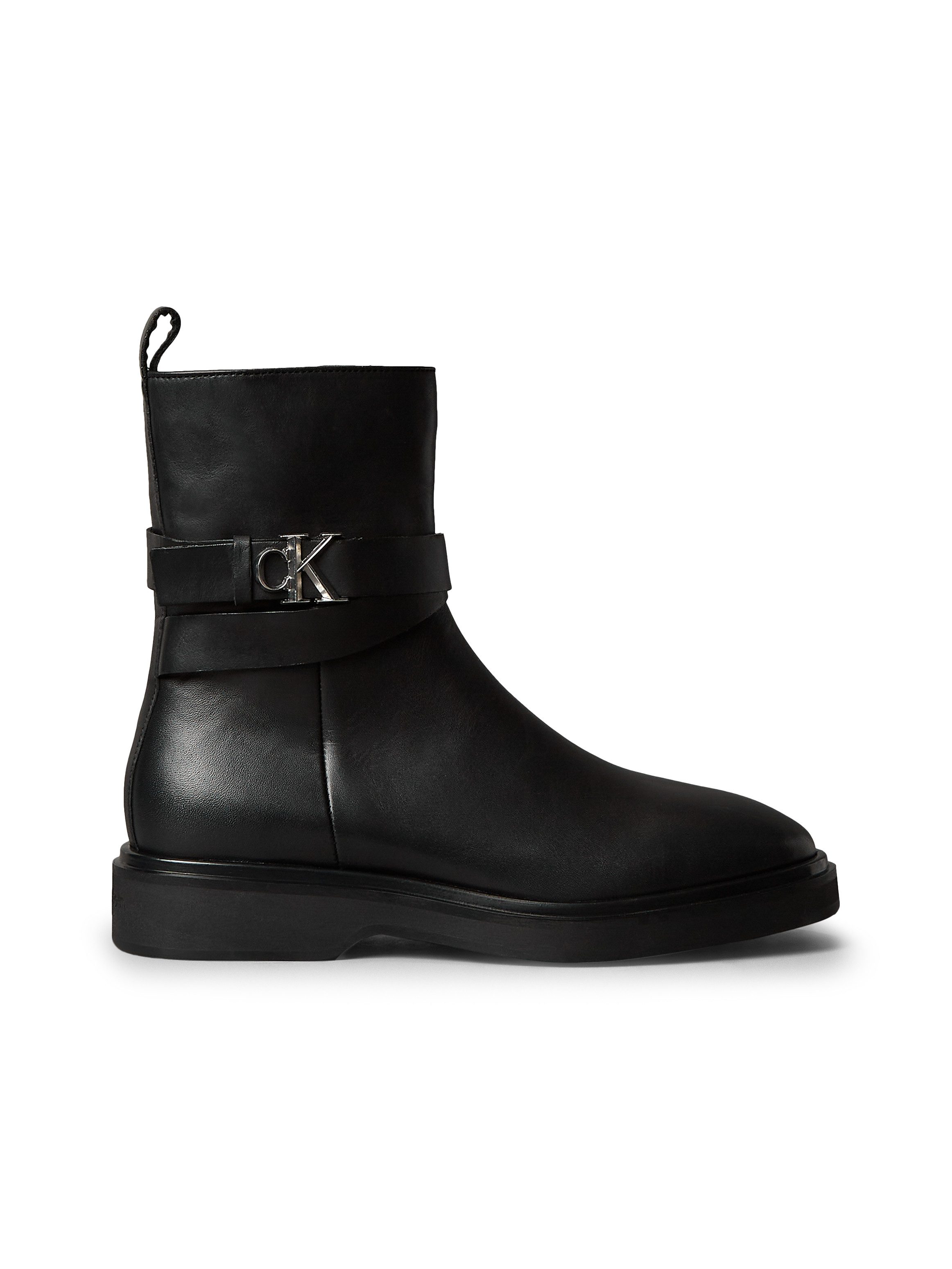 Calvin Klein Laarsjes ANKLE BOOT W/ METAL LOGO Boots, klassieke enkellaars, blokhak, met aantreklus