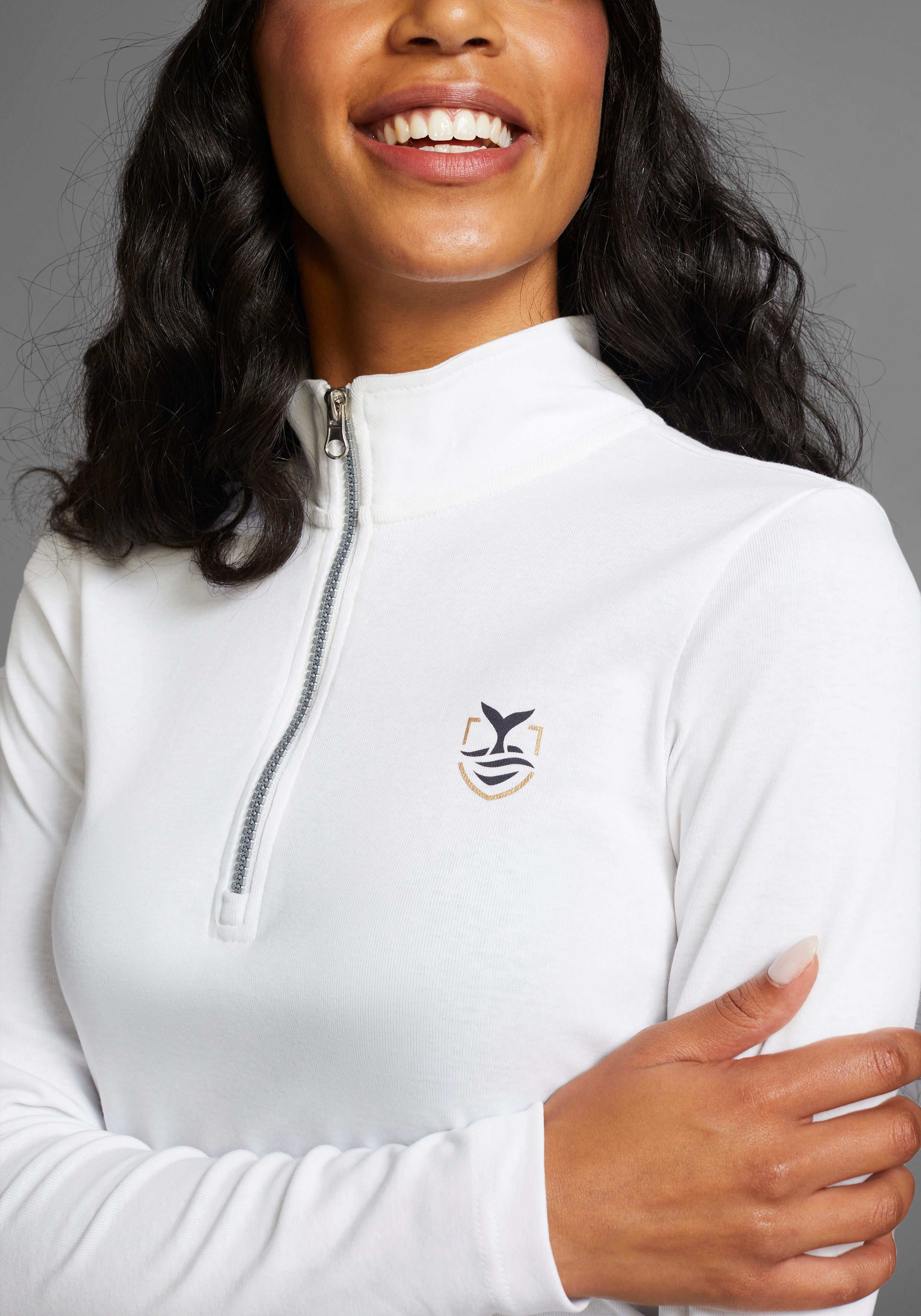 DELMAO Shirt met lange mouwen met schipperskraag