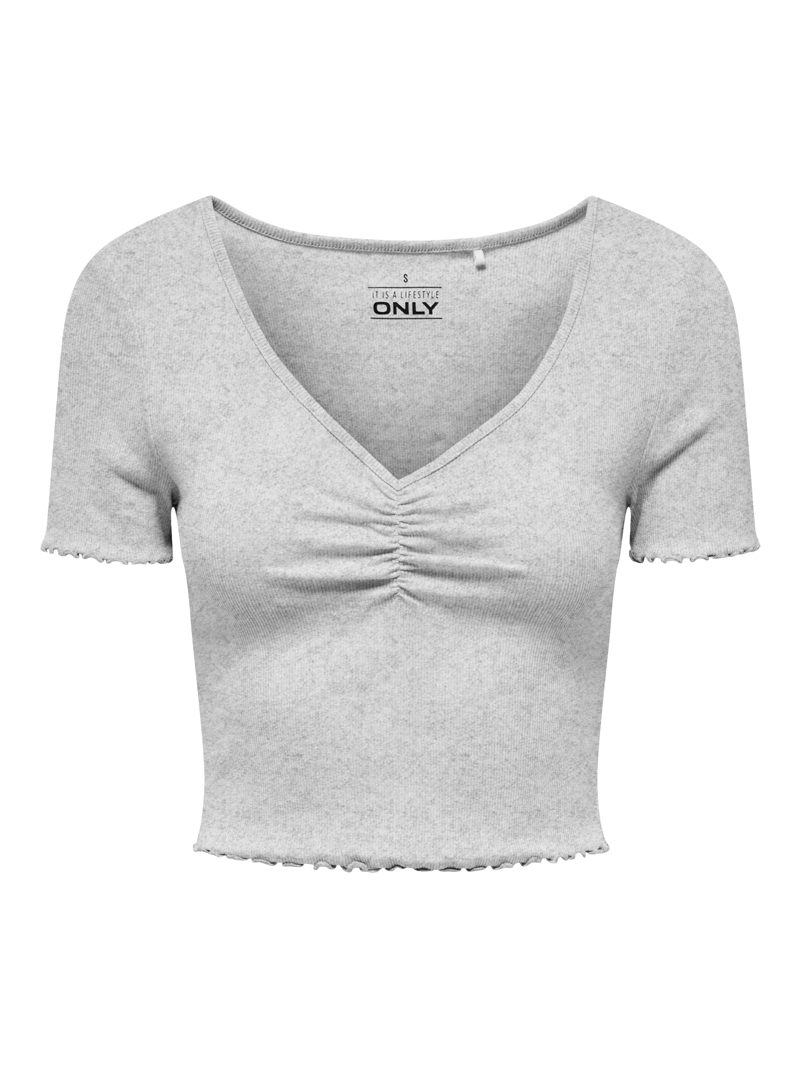 Only Shirt met korte mouwen ONLBETTY S/S V-NECK TOP CC JRS