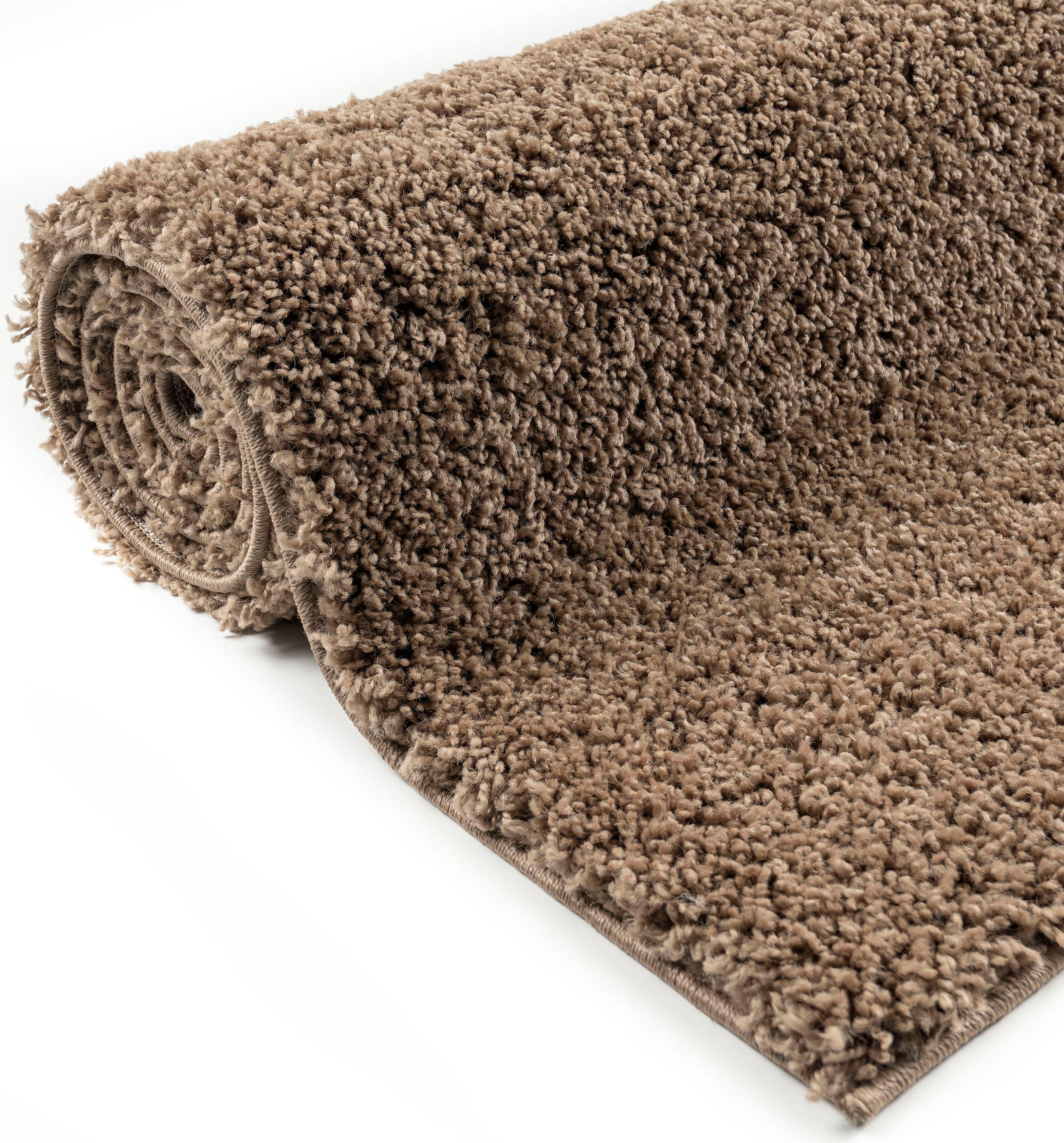 Bruno Banani Hoogpolig vloerkleed Shaggy Soft geweven, uni kleuren, bijzonder zacht en knuffelig, klantenfavoriet