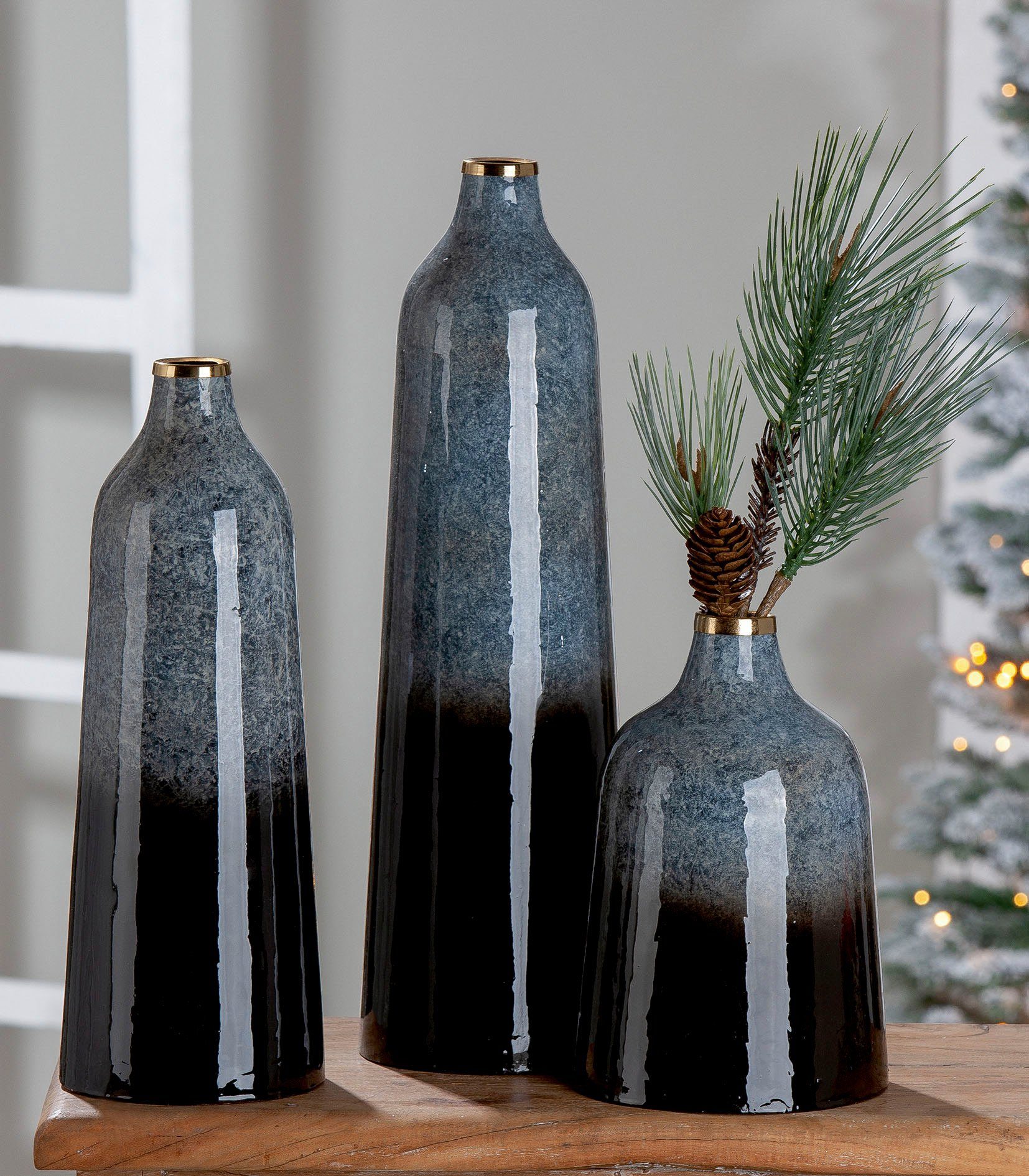 GILDE Siervaas Laver, hoogte 25 cm decoratieve vaas van metaal, decoratieobject (1 stuk)