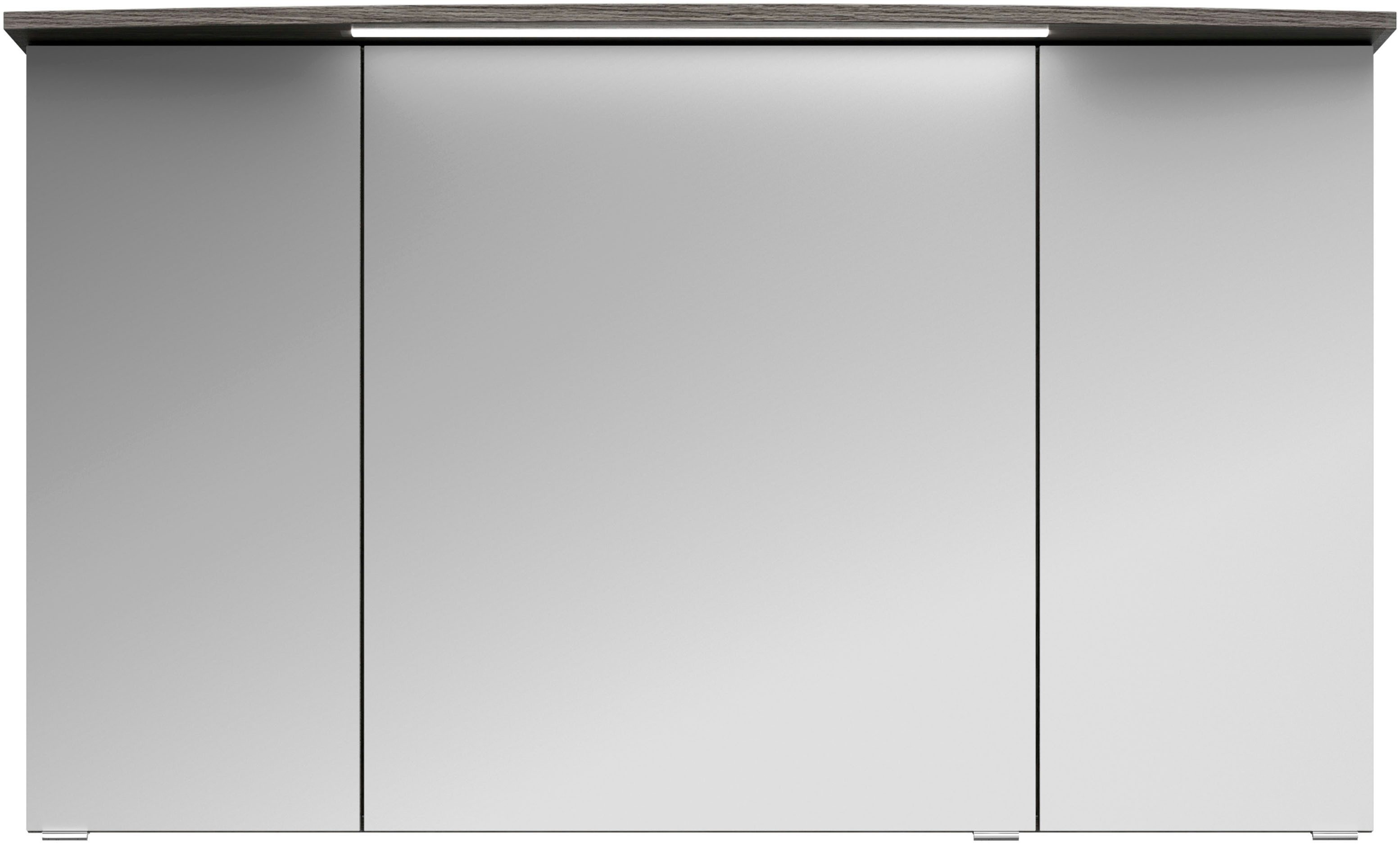 Saphir Badkamerspiegelkast Serie 4010 badkamer spiegelkast incl. LED-verlichting in krans Badkast 122 cm breed, 3 deuren, 6 glazen legplanken, incl.