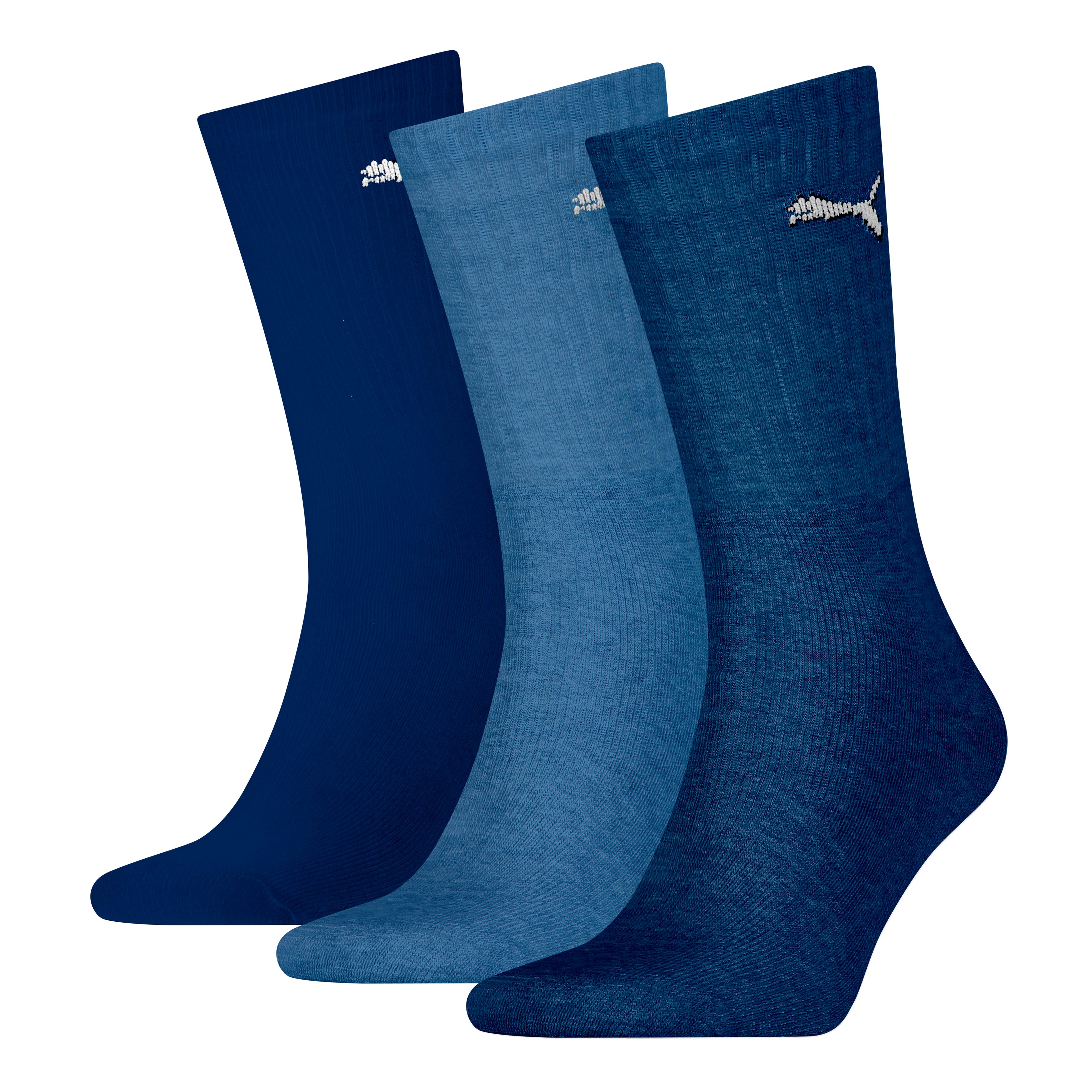 PUMA Sokken PUMA UNISEX LIGHT CREW SOCK 3P (3 paar) jongens sokken maat 35-38 blauw