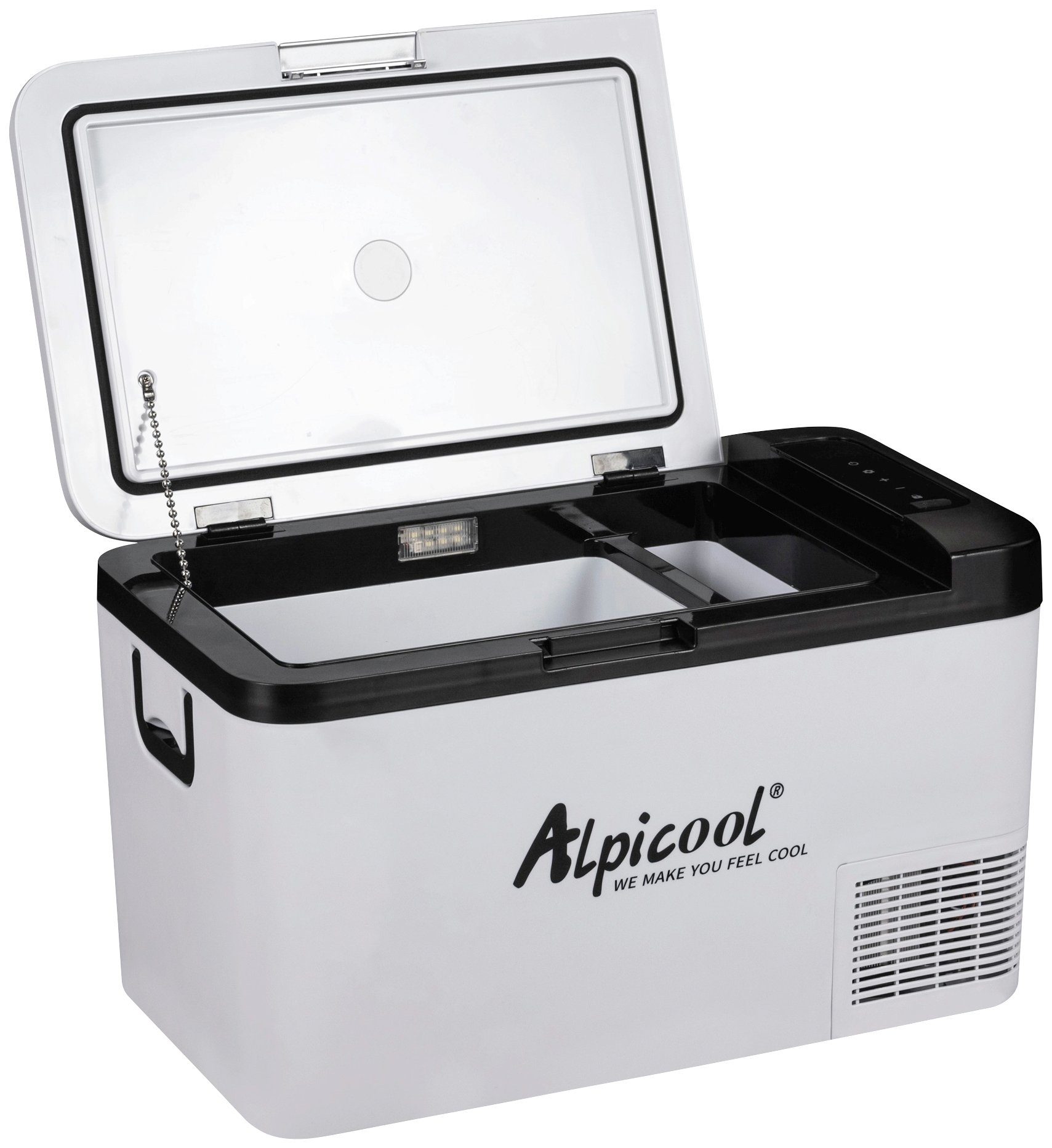 alpicool elektrische koelbox k25 25l compressor-koelbox, voor in de auto en thuis wit