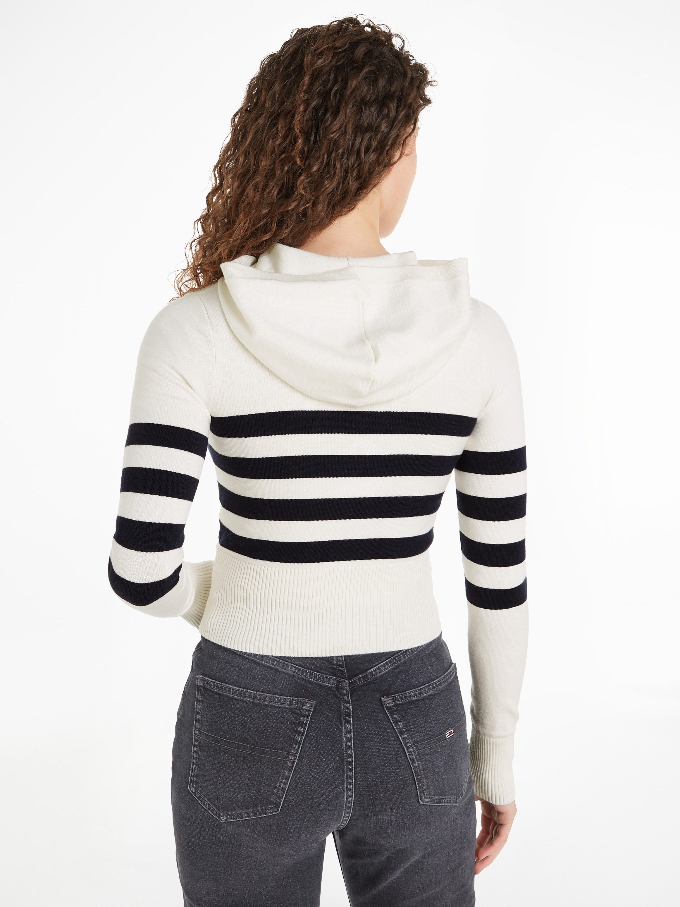 TOMMY JEANS Sweatvest TJW STRIPE ZIP THRU BADGE HOOD