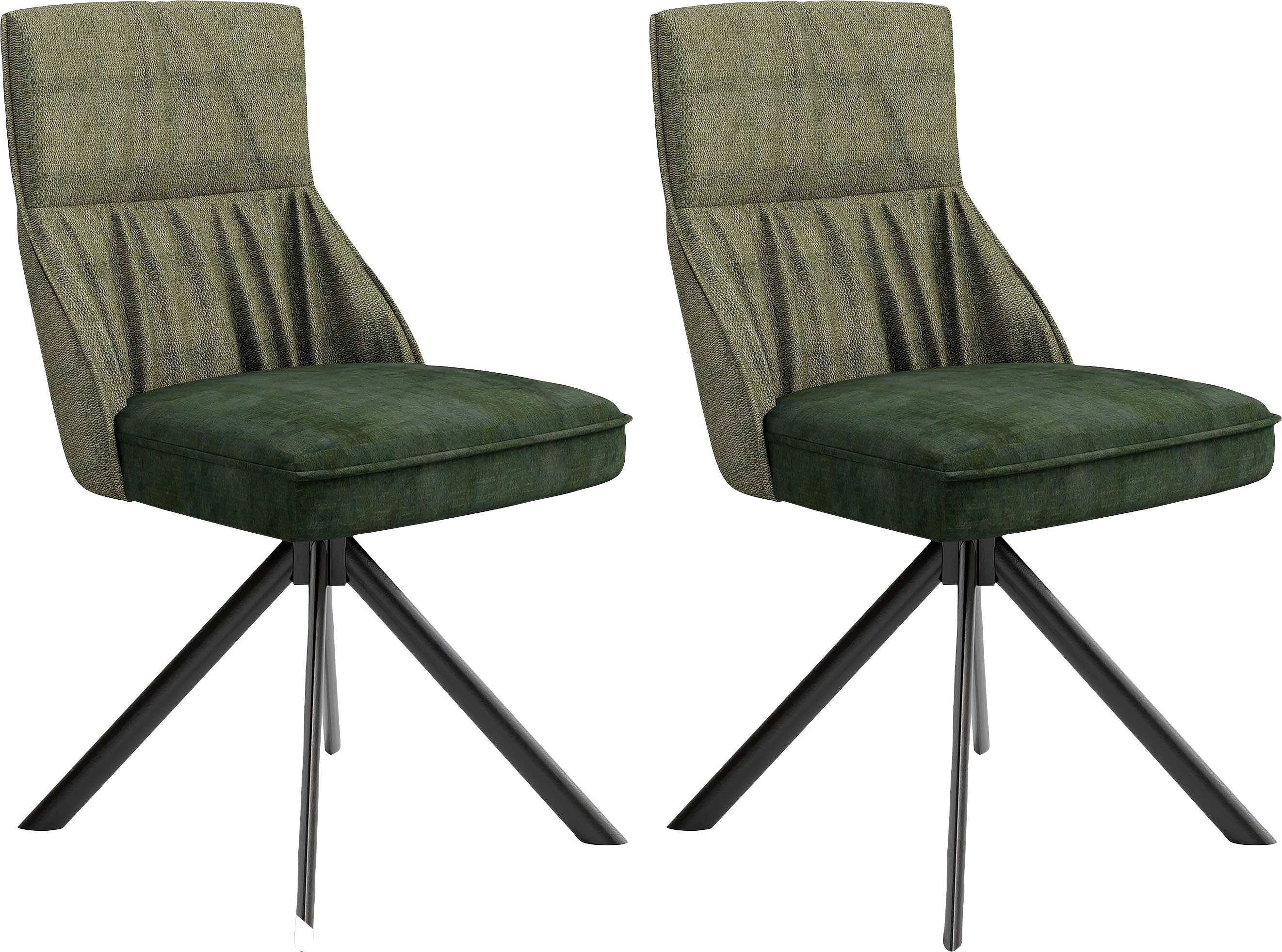 byLIVING Eetkamerstoel California set van 2, met pocketveringskern, 180° draaibaar met return-functie (set, 2 stuks)