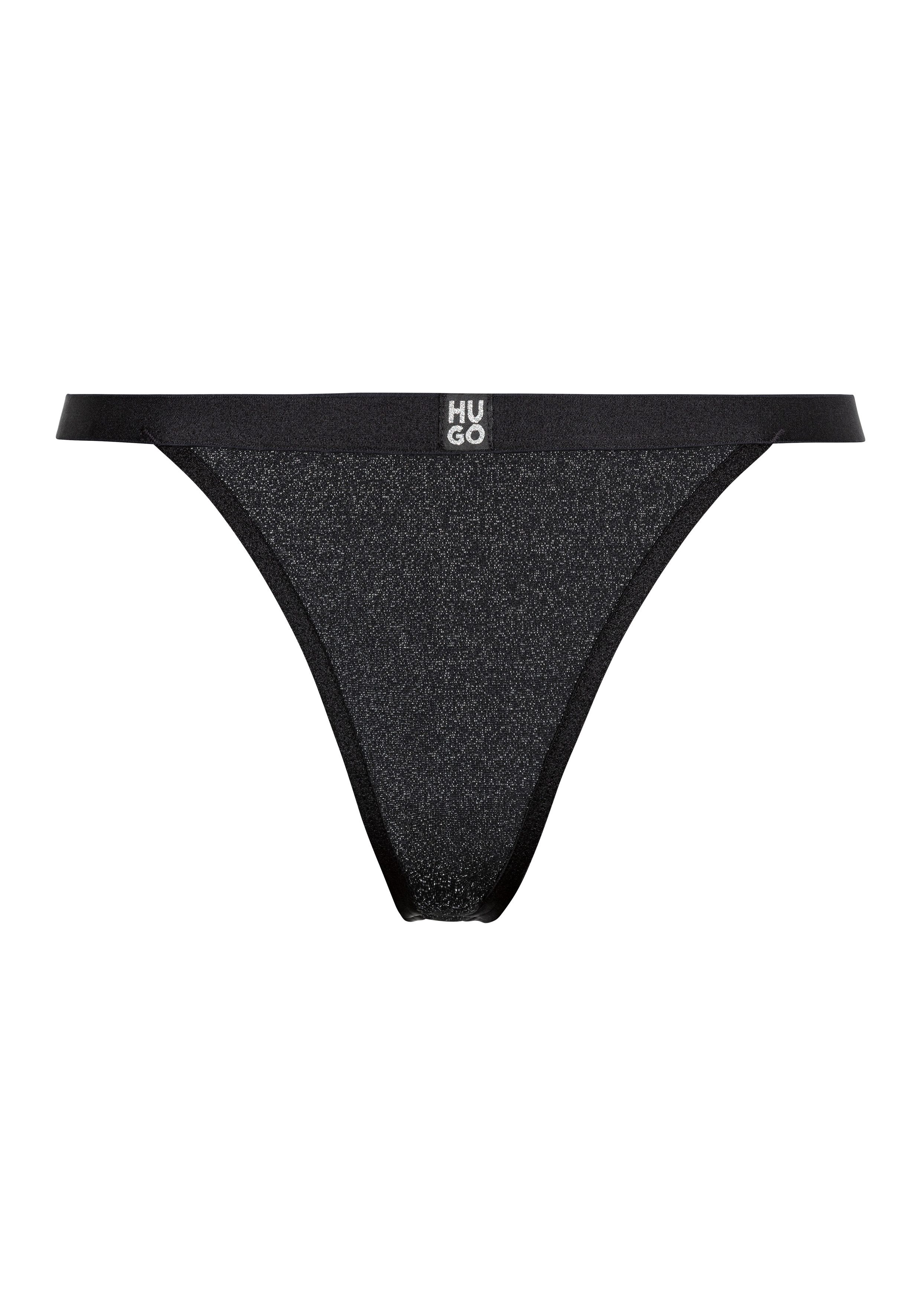 HUGO underwear String LUREX 102657 met hugo opdruk dames strings maat M zwart