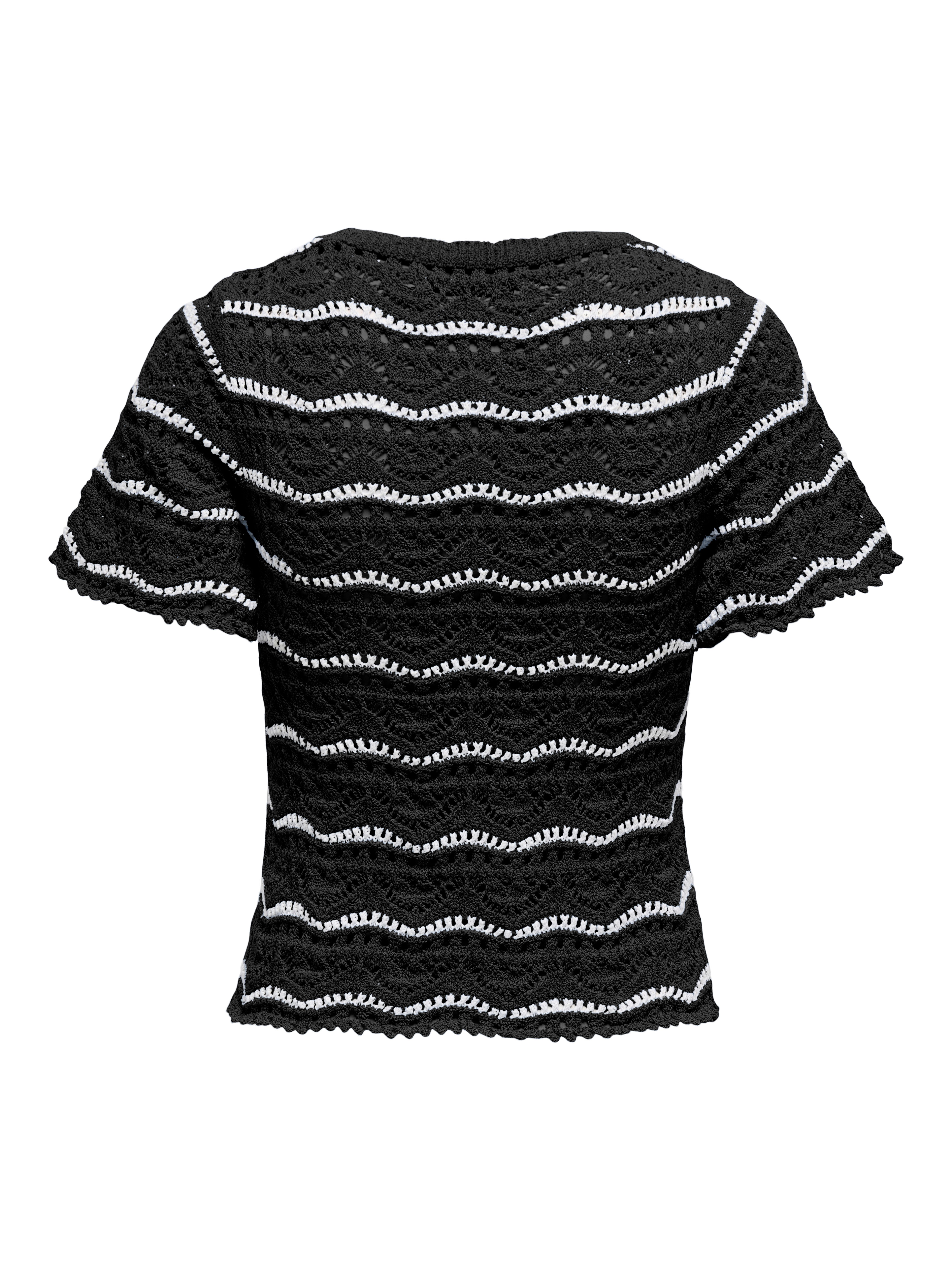 Only Trui met korte mouwen ONLANNASOFIA LIFE SS STRIPE O-NECK KNT