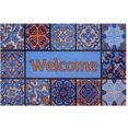 home affaire mat welcome tegels dessin geschikt voor binnen en buiten, met tekst, in vrolijke kleuren, robuust, gemakkelijk in onderhoud, antislip, vuilvanger multicolor