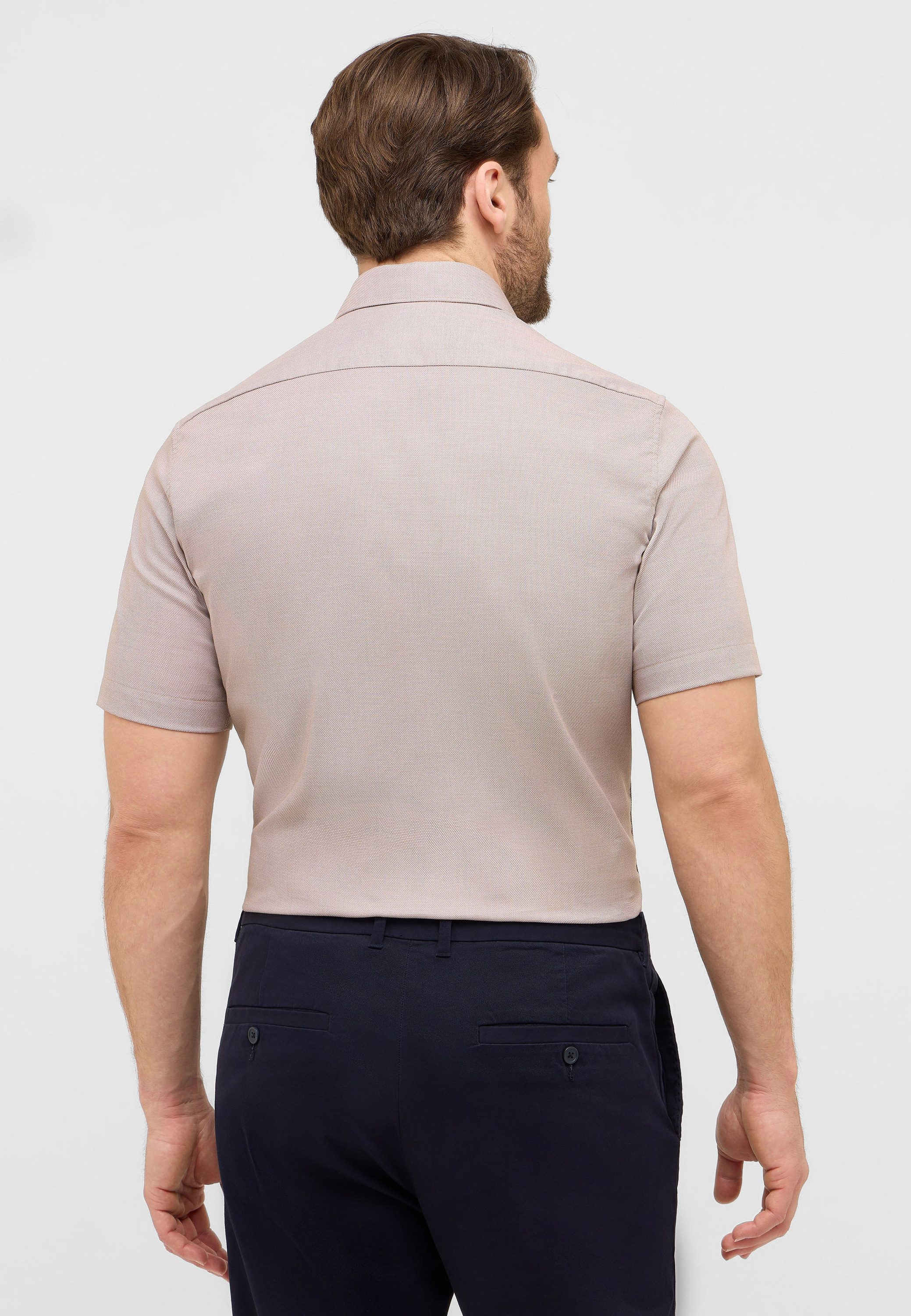 Eterna Overhemd met korte mouwen Comfort fit NON IRON (strijkvrij)