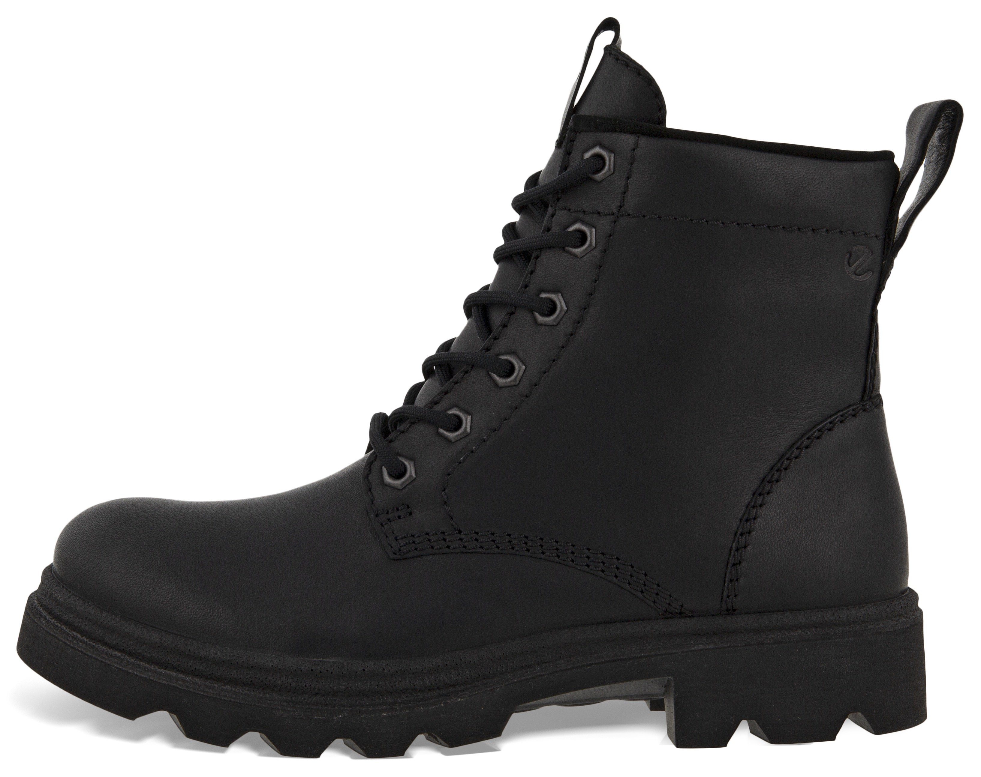 Ecco Hoge veterschoenen Grainer W ankle boot, winter boots, block heel, with lambswool lining
