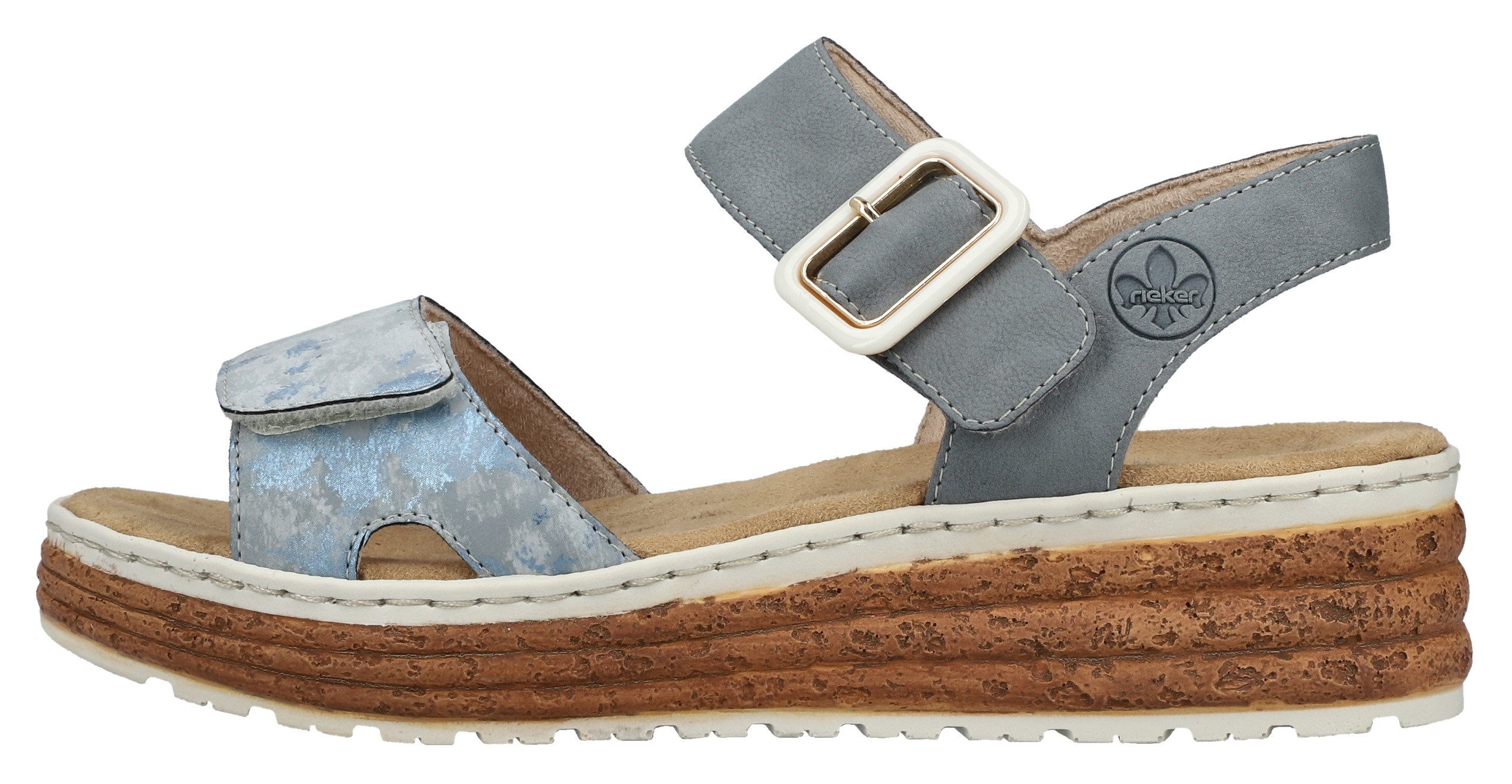 Rieker Plateausandalen Sandalette, zomerschoen, sleehaksandaal met praktische klittenbandsluitingen