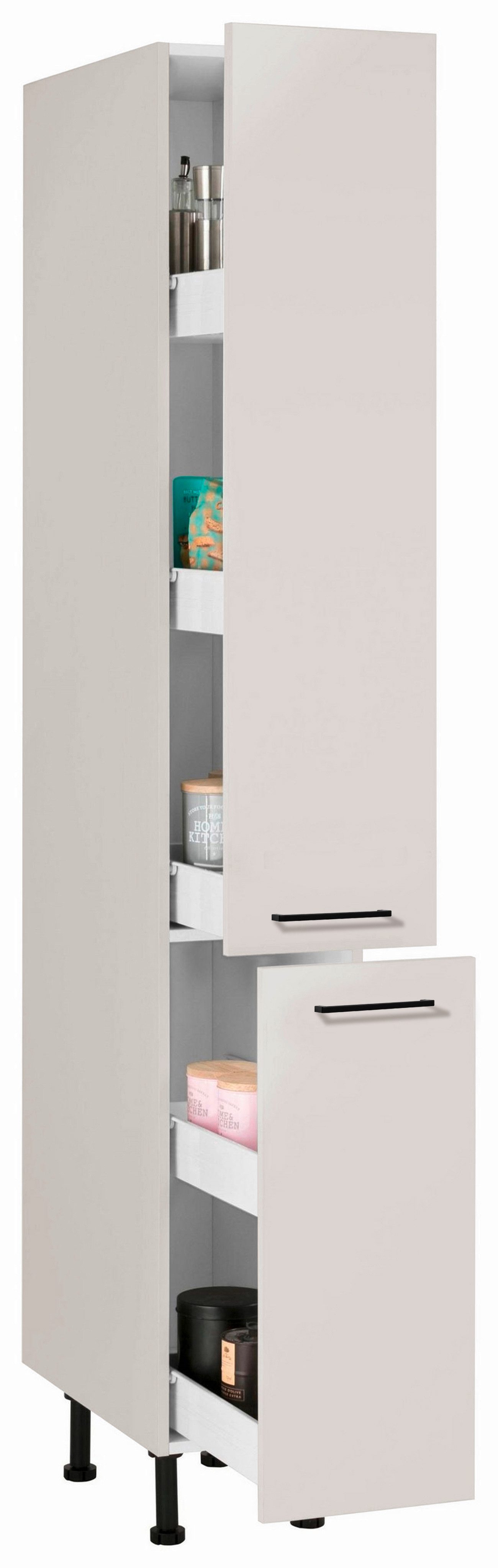 wiho Küchen Apothekerskast Nisos 30 cm breed, soft-close in lades, verstelbare voeten, zonder blad