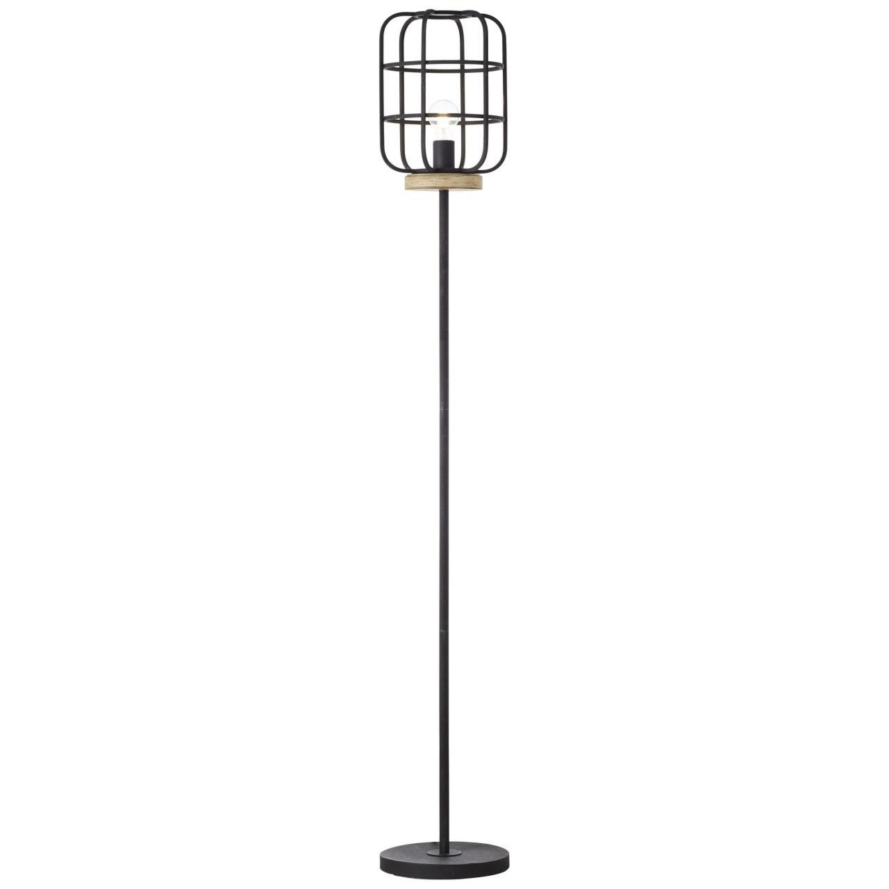 Brilliant Leuchten Staande lamp Gwen 163 cm hoogte, ø 25 cm, e27, metaal/hout, antiek hout/zwart korund (1 stuk)
