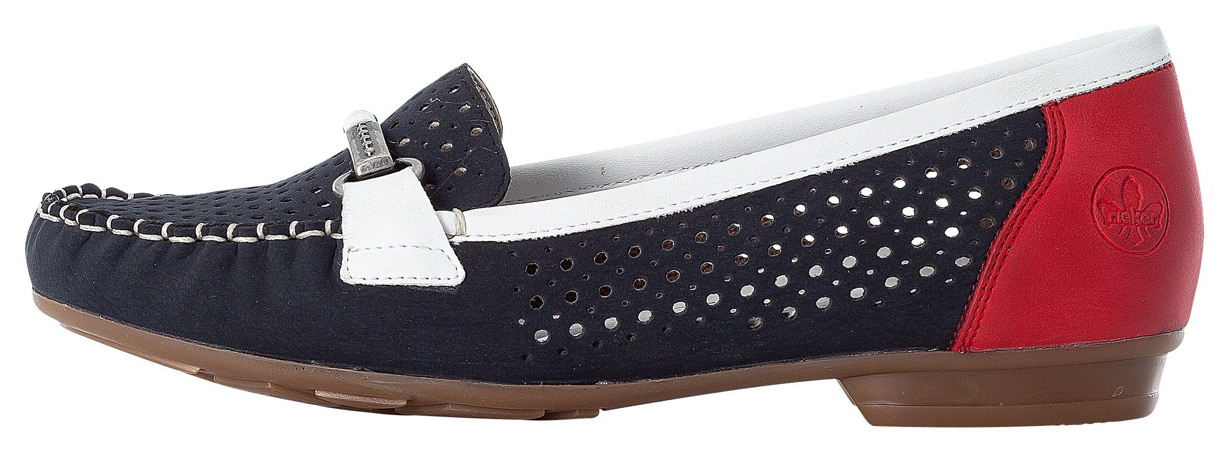 Rieker Mocassins Slipper, zomerschoen met mooie siergesp