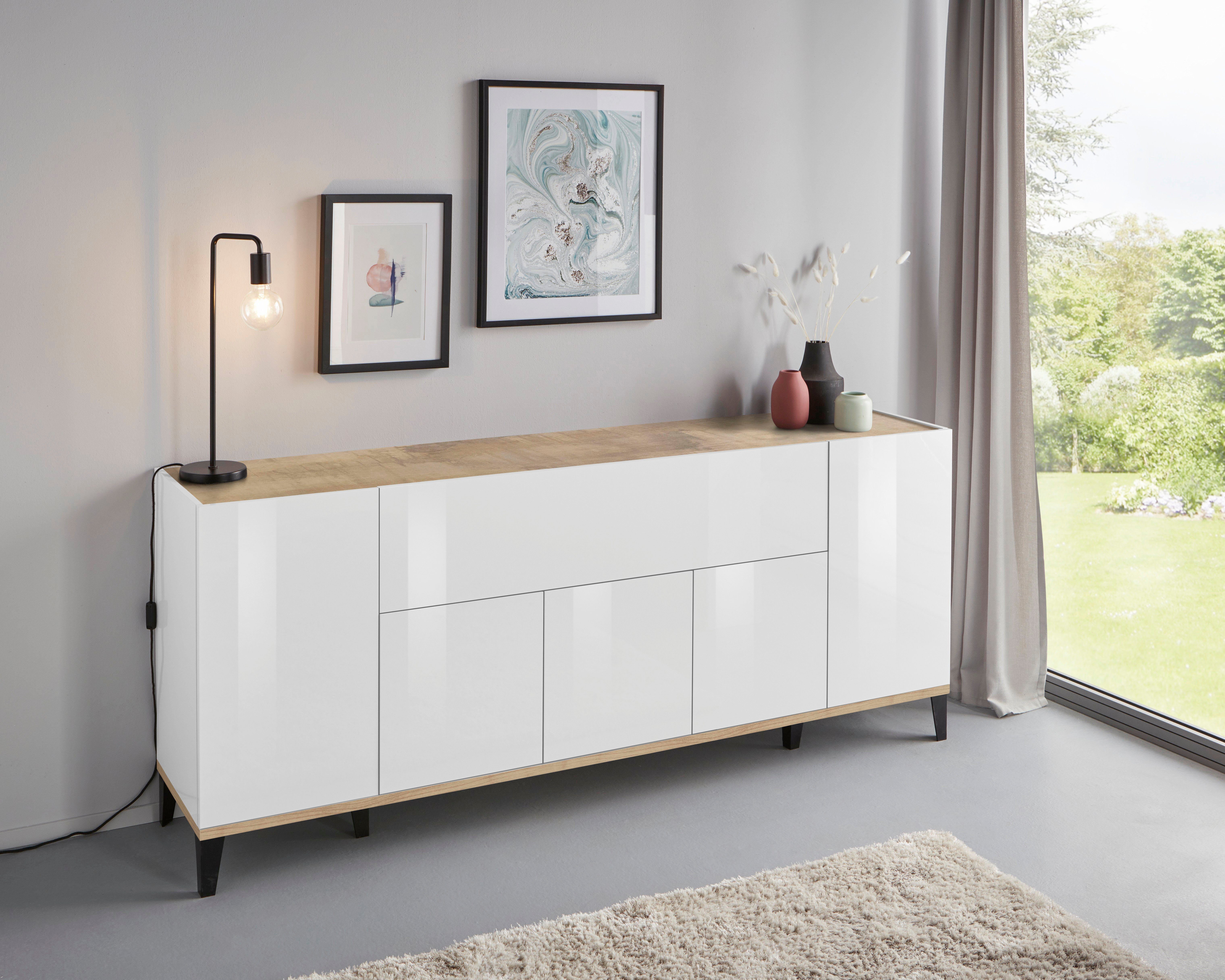 INOSIGN Dressoir SUNRISE Dressoir met 5 deuren en 1 klepdeur, breedte 200 cm