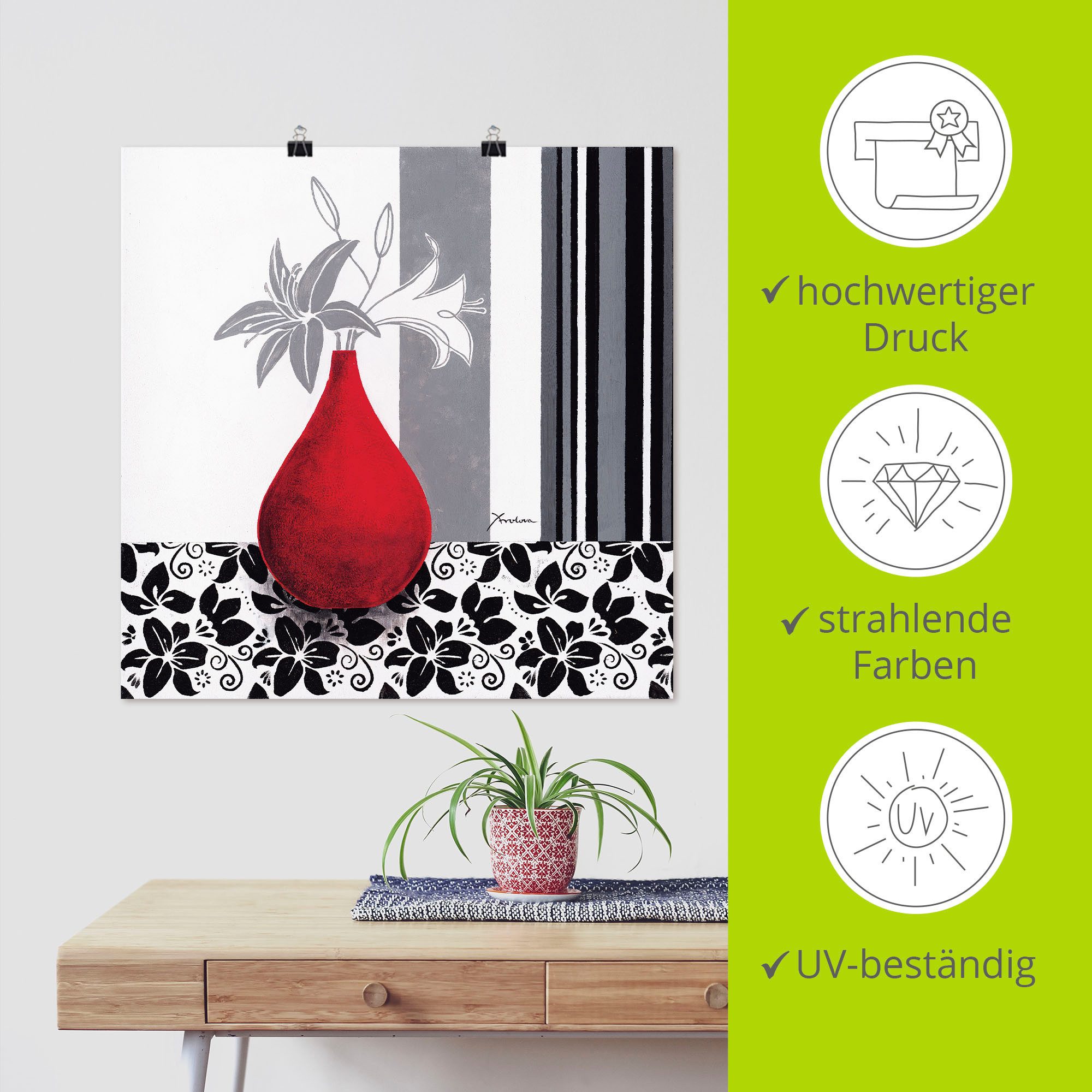 Artland Artprint Bloemmotief als artprint van aluminium, artprint voor buiten, poster in diverse formaten