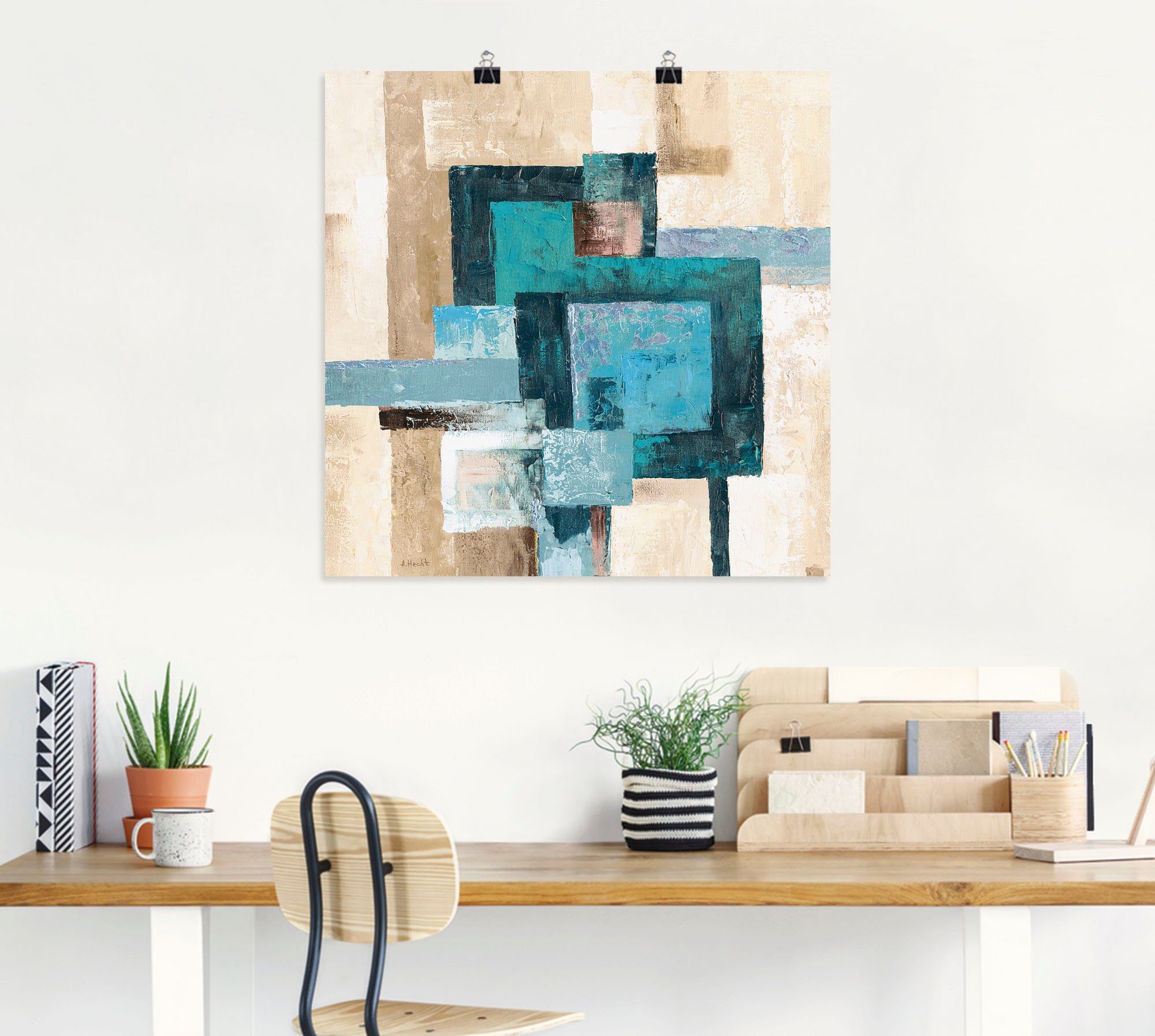 Artland Artprint Abstracte ruiten als artprint op linnen, poster, muursticker in verschillende maten