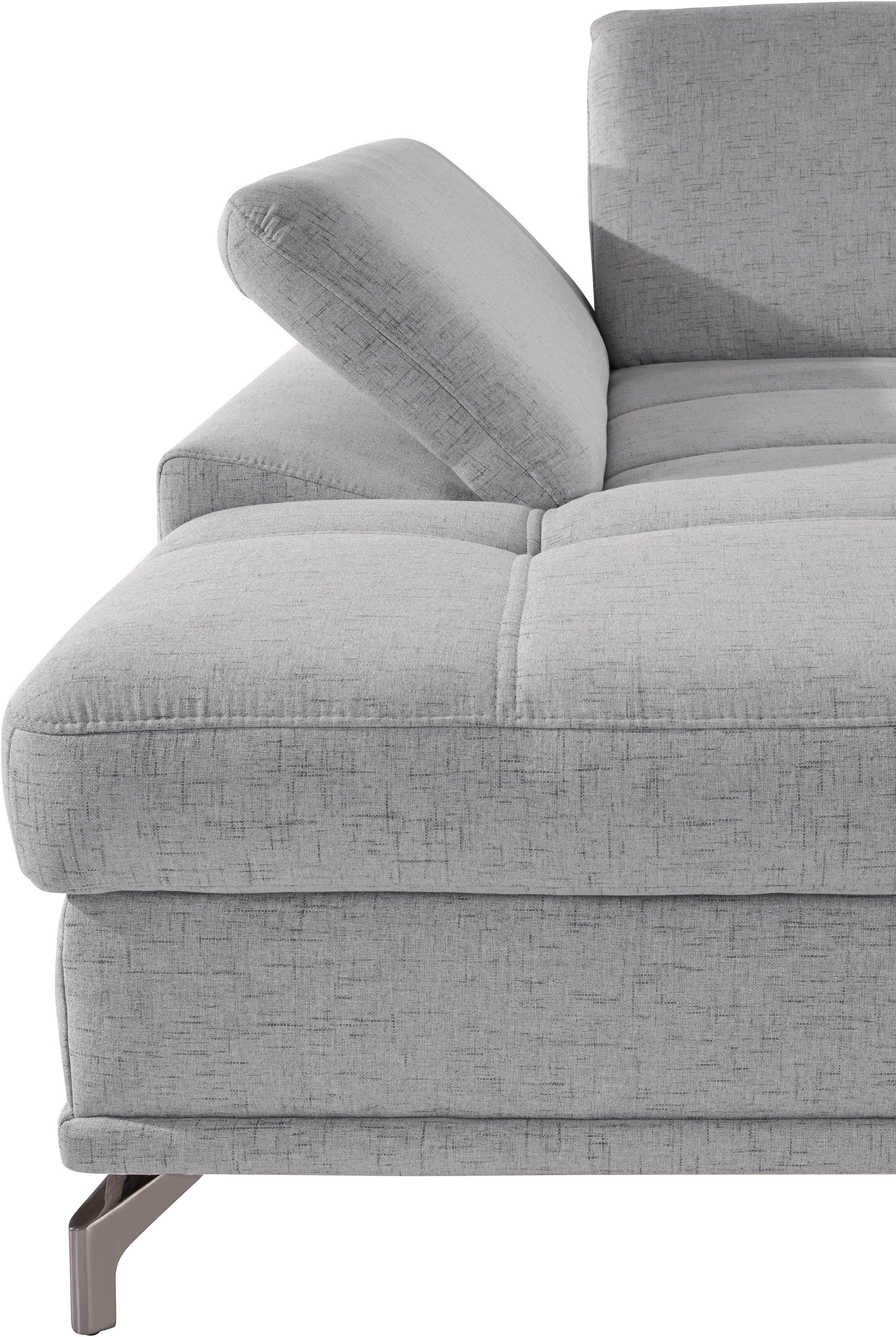 Places of Style Hoekbank Costello L-vorm, met zitdiepteverstelling, armleuningverstelling en
