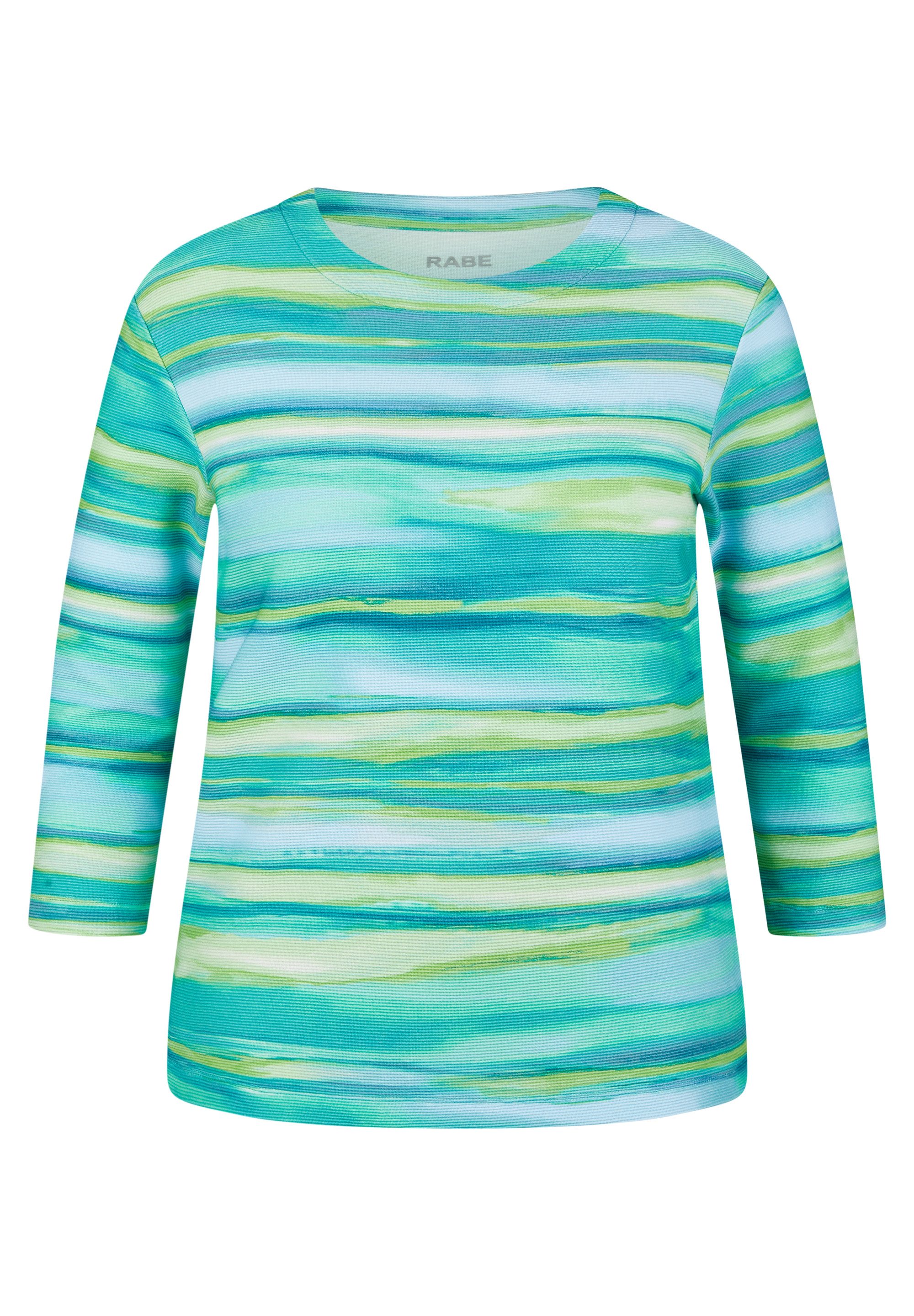 Rabe Shirt met 3/4 mouwen in gestreepte aquarel-look