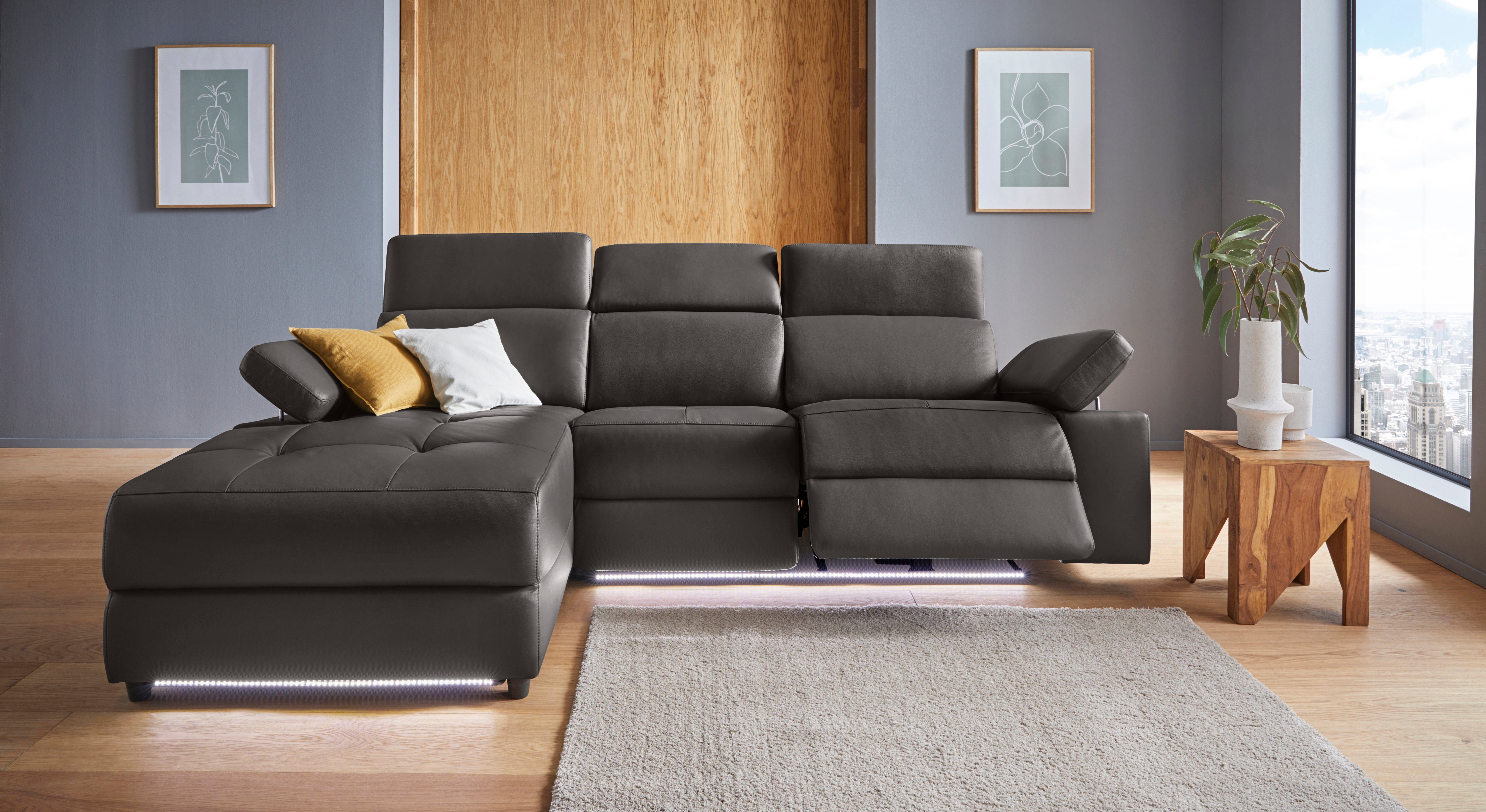 Places of Style Hoekbank Kilado, L-vorm, met relaxfunctie, verstelbare armleuning, verstelbare hoofdsteun