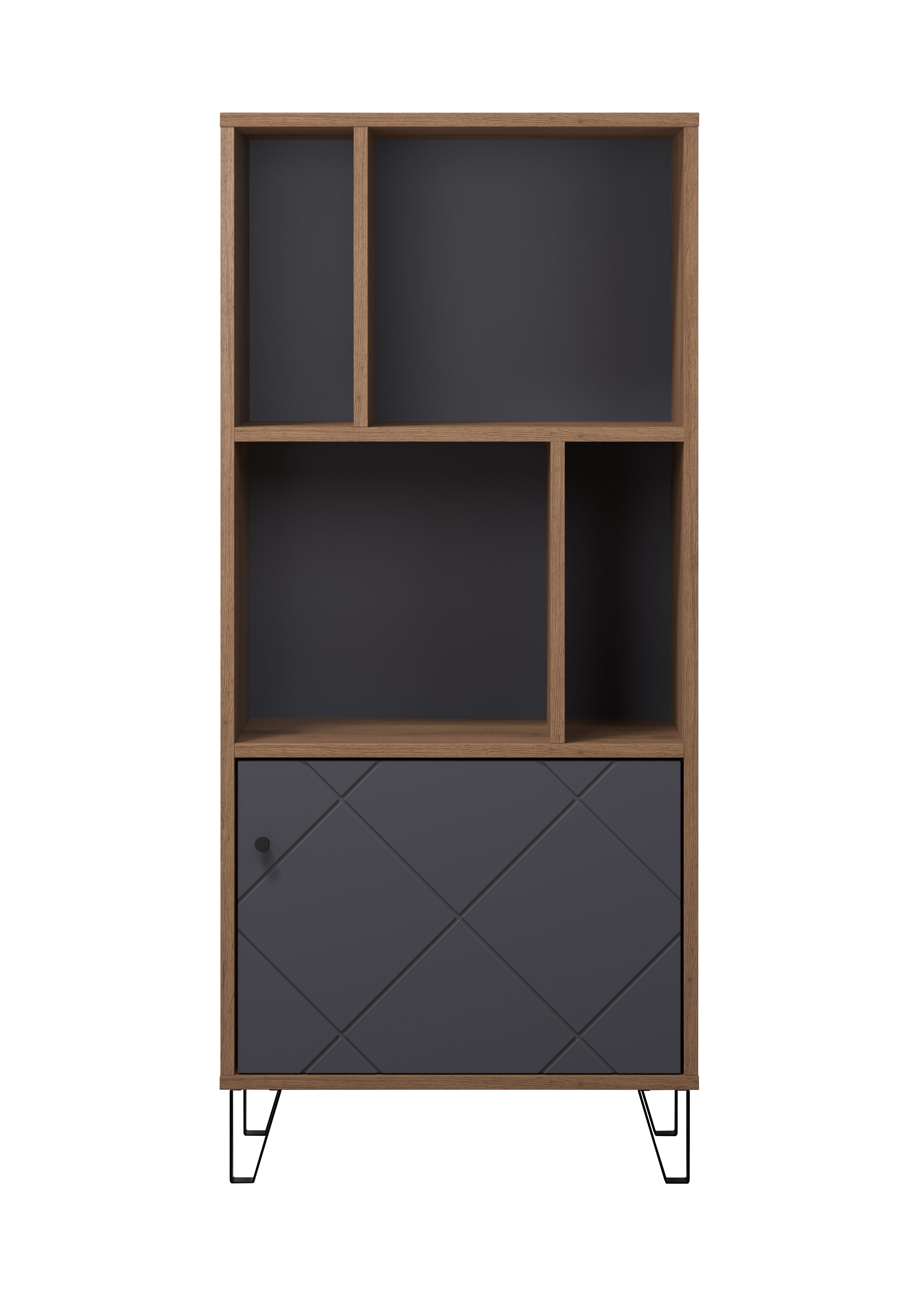 Places of Style Staand rek MOLVENO Boekenrek - matte echt houtlook - Soft-Close-functie, breedte 63 cm (1 stuk)