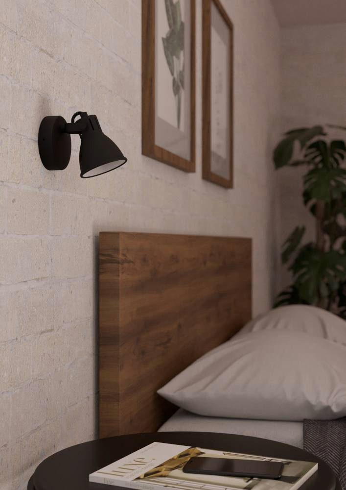 EGLO Led-wandlamp SERAS wandlamp, plafondspot, spot, ganglamp, zwart, wit