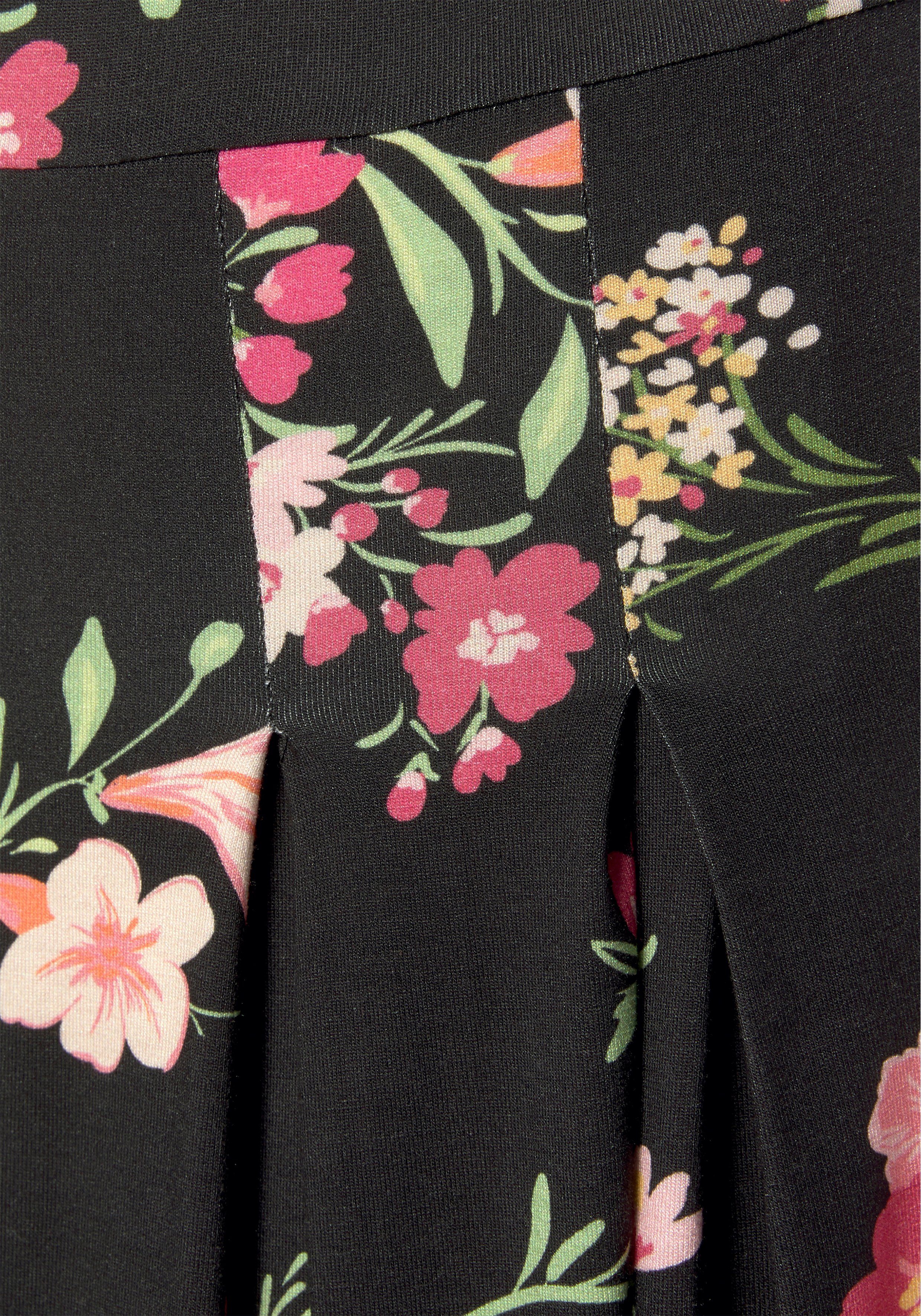 Vivance Gedessineerde jurk met bloemenmotief, t-shirtjurk, zomerjurk