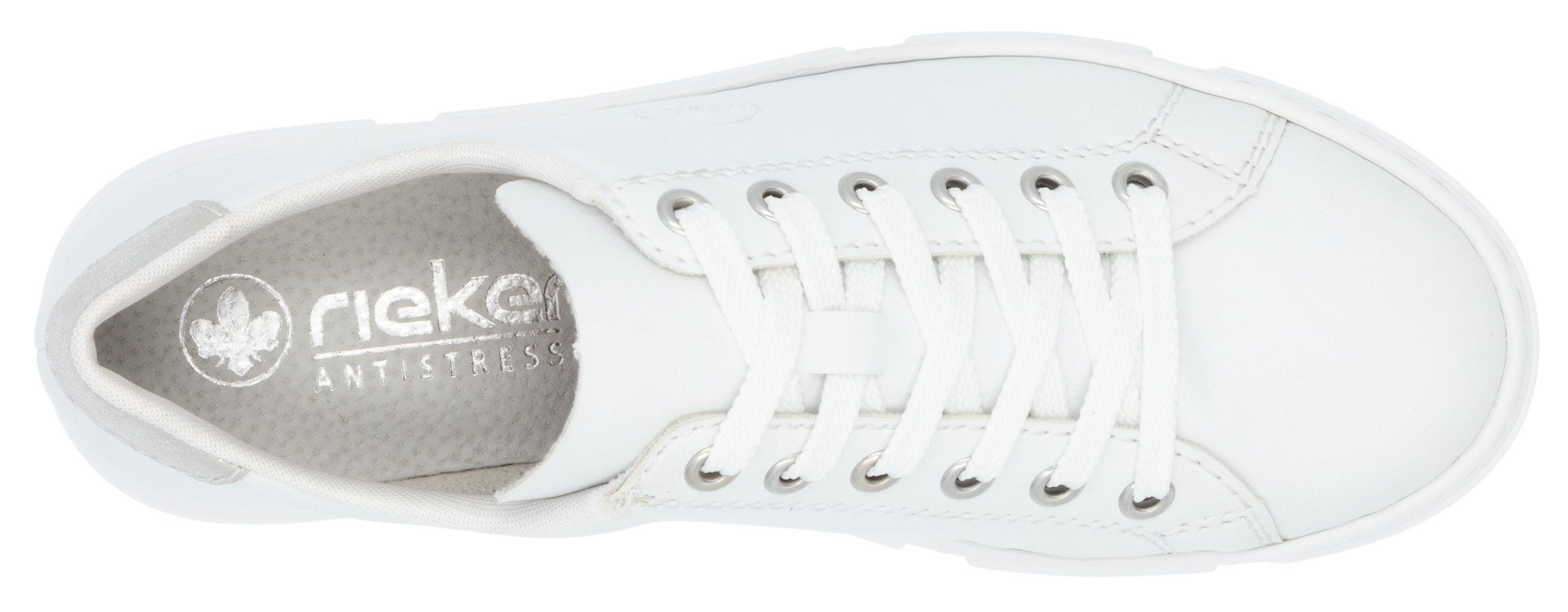 Rieker Plateausneakers in monochrome uitstraling, vrijetijdsschoen, lage schoen, veterschoen