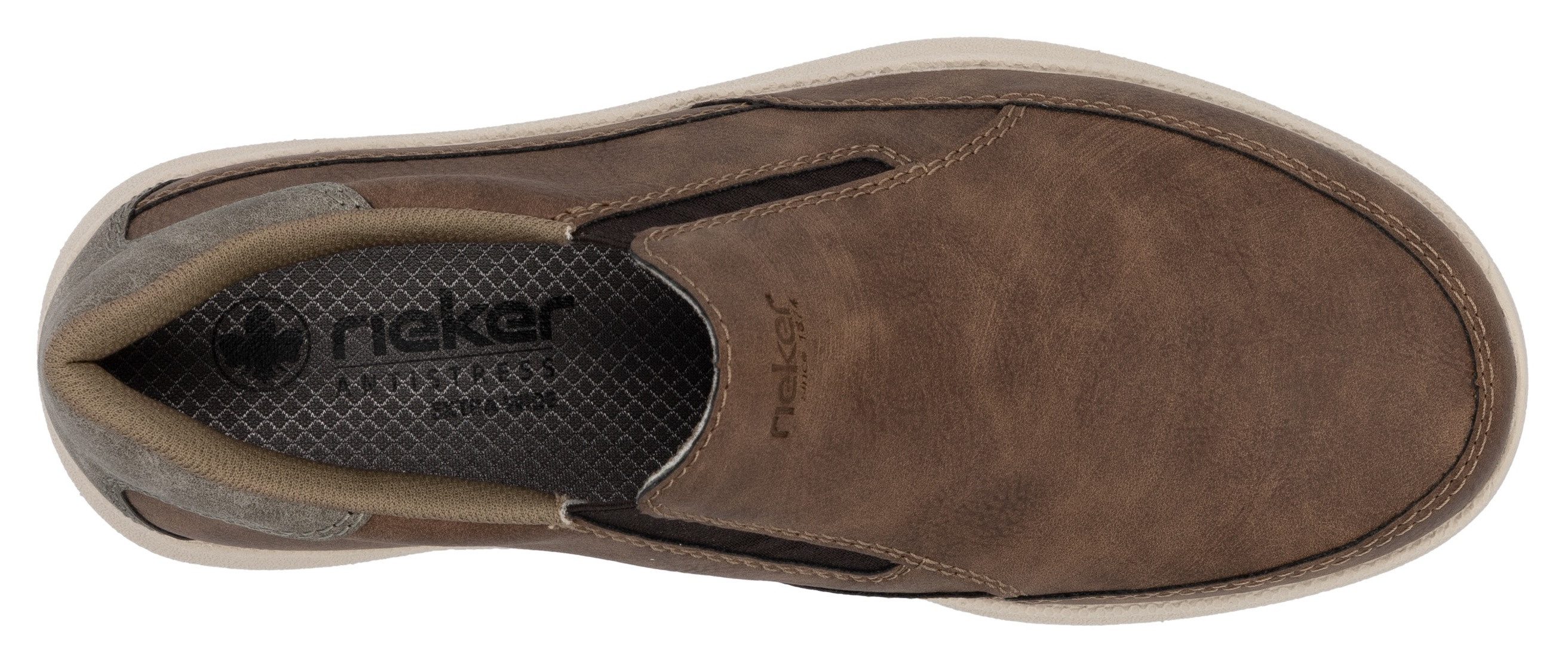 Rieker Instappers , slip-on sneaker, lage schoen, loafer, vrijetijdsschoen met elastische band
